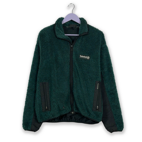 Pile Timberland Performance Vintage verde e nero double knee con zip intera - Taglia M/L uomo