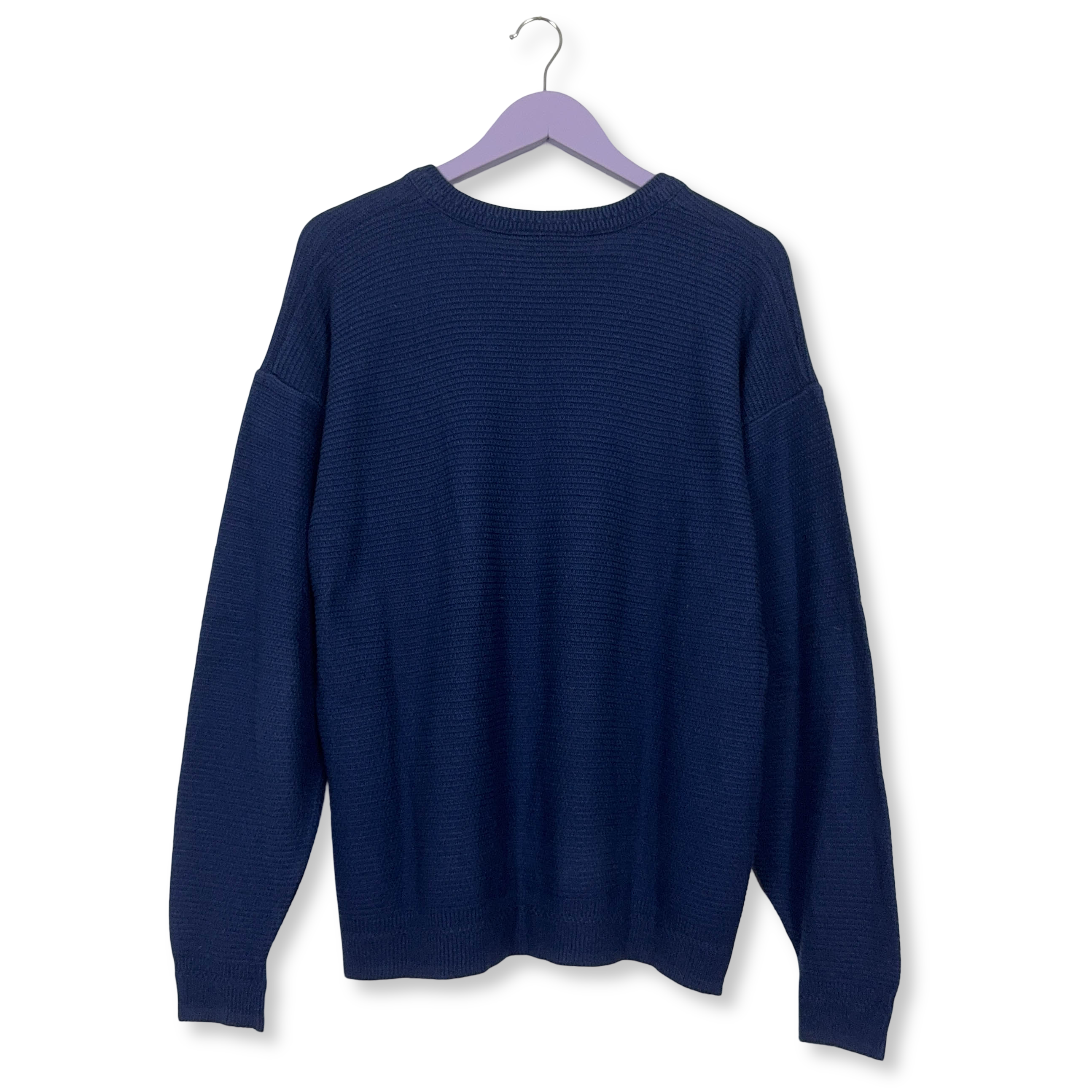 Maglione leggero Lacoste blu con scollo a v 50% cotone - Taglia 5 uomo