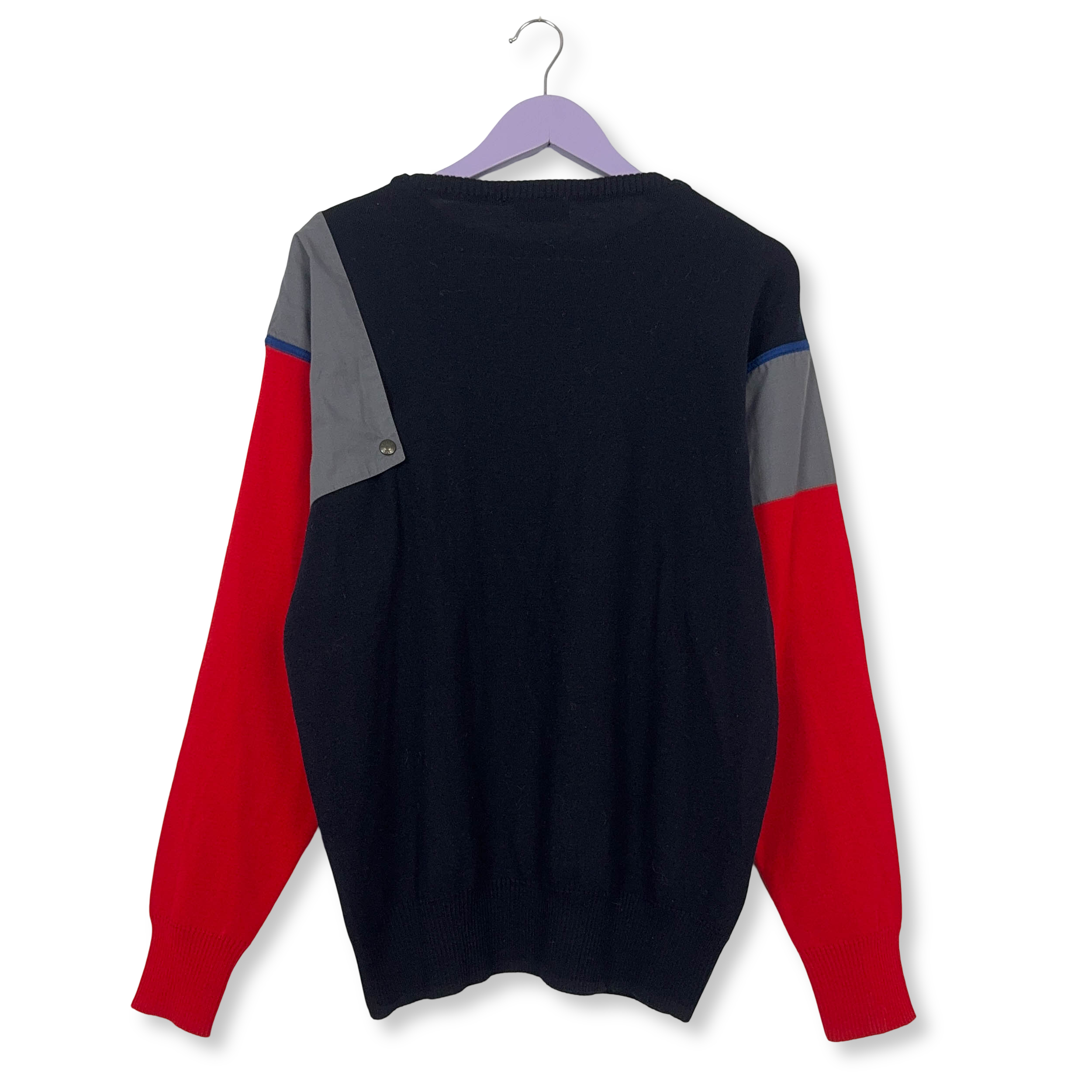 Maglione Paul & Shark Vintage rosso e blu a girocollo 60% lana - Taglia L uomo