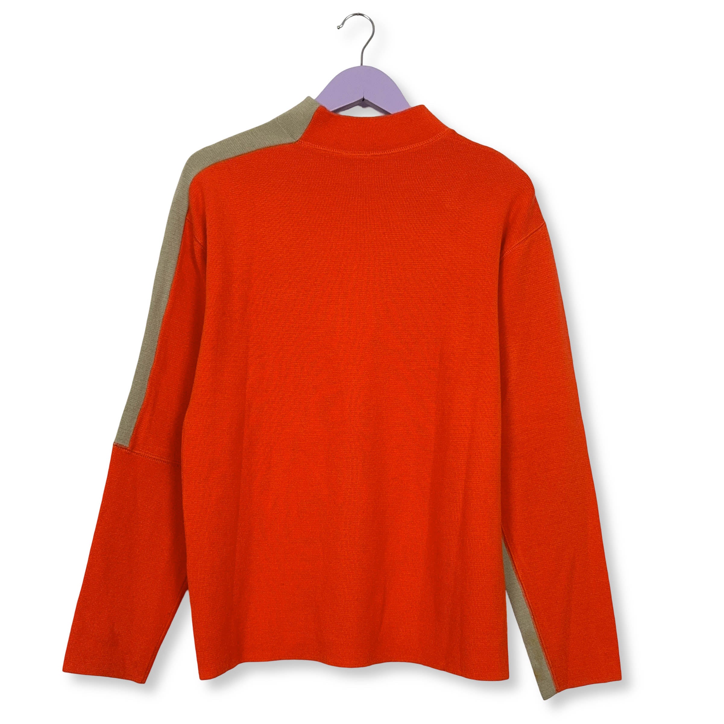 Maglione Fila arancione/rosso a girocollo con zip laterale 50% cotone - Taglia M 50 uomo