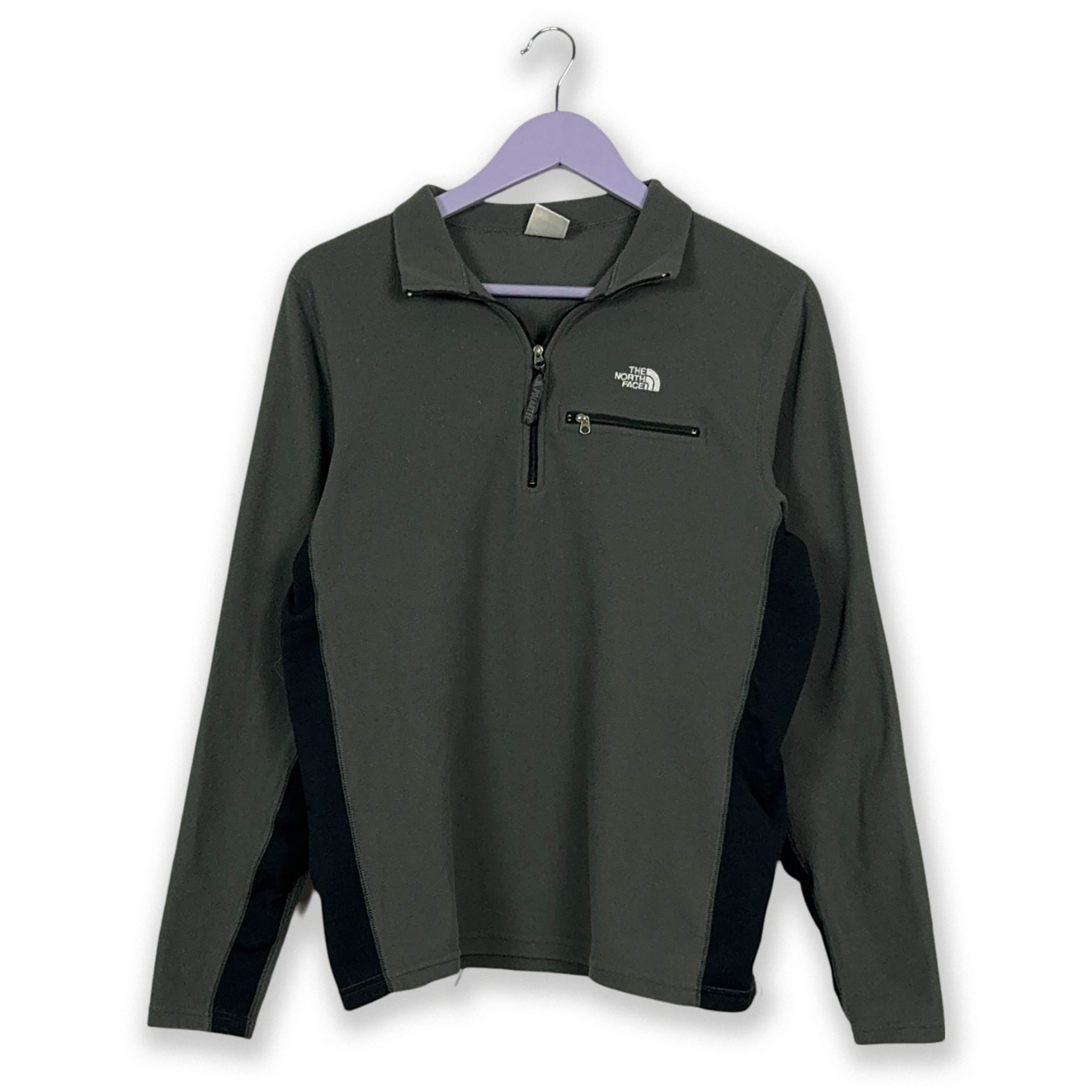 Pile The North Face grigio e nero quarter zip con tasca - Taglia M uomo