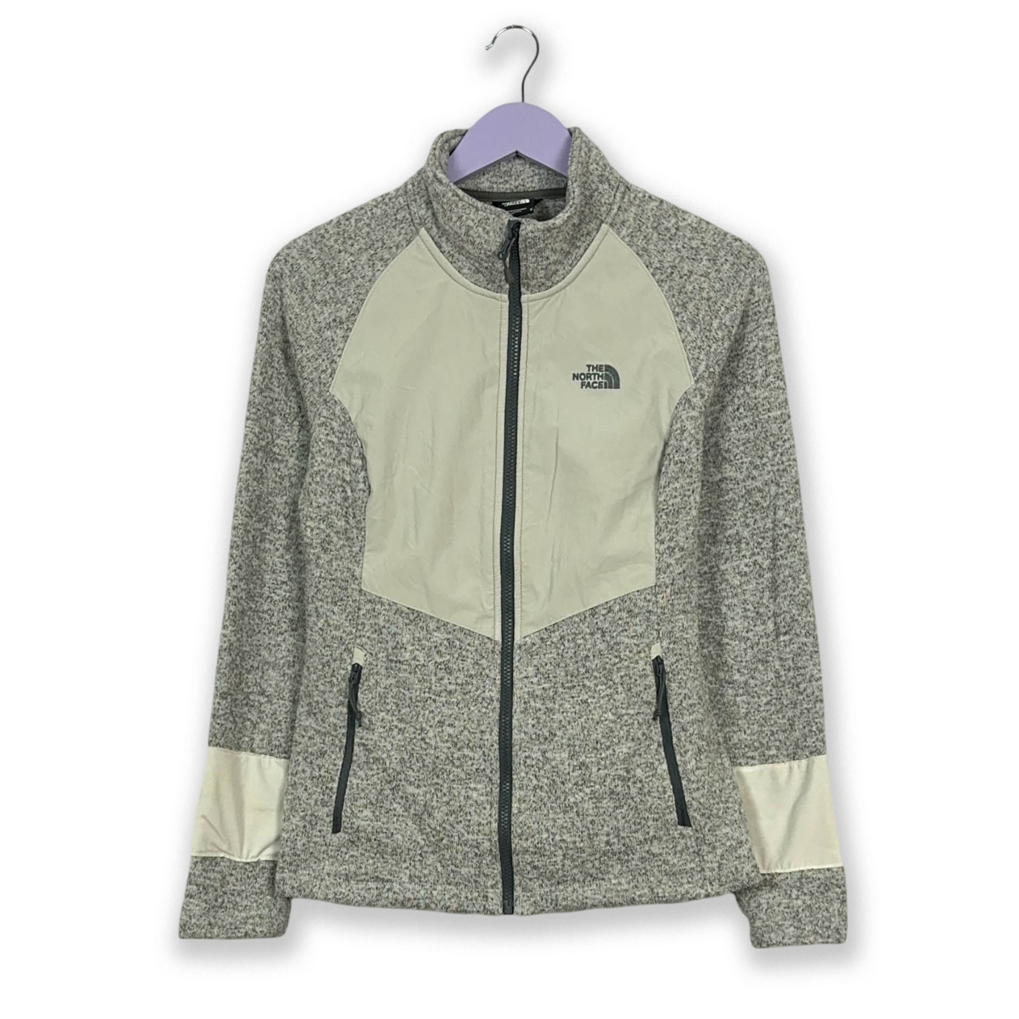 Pile The North Face grigio e bianco con zip intera - Taglia M donna