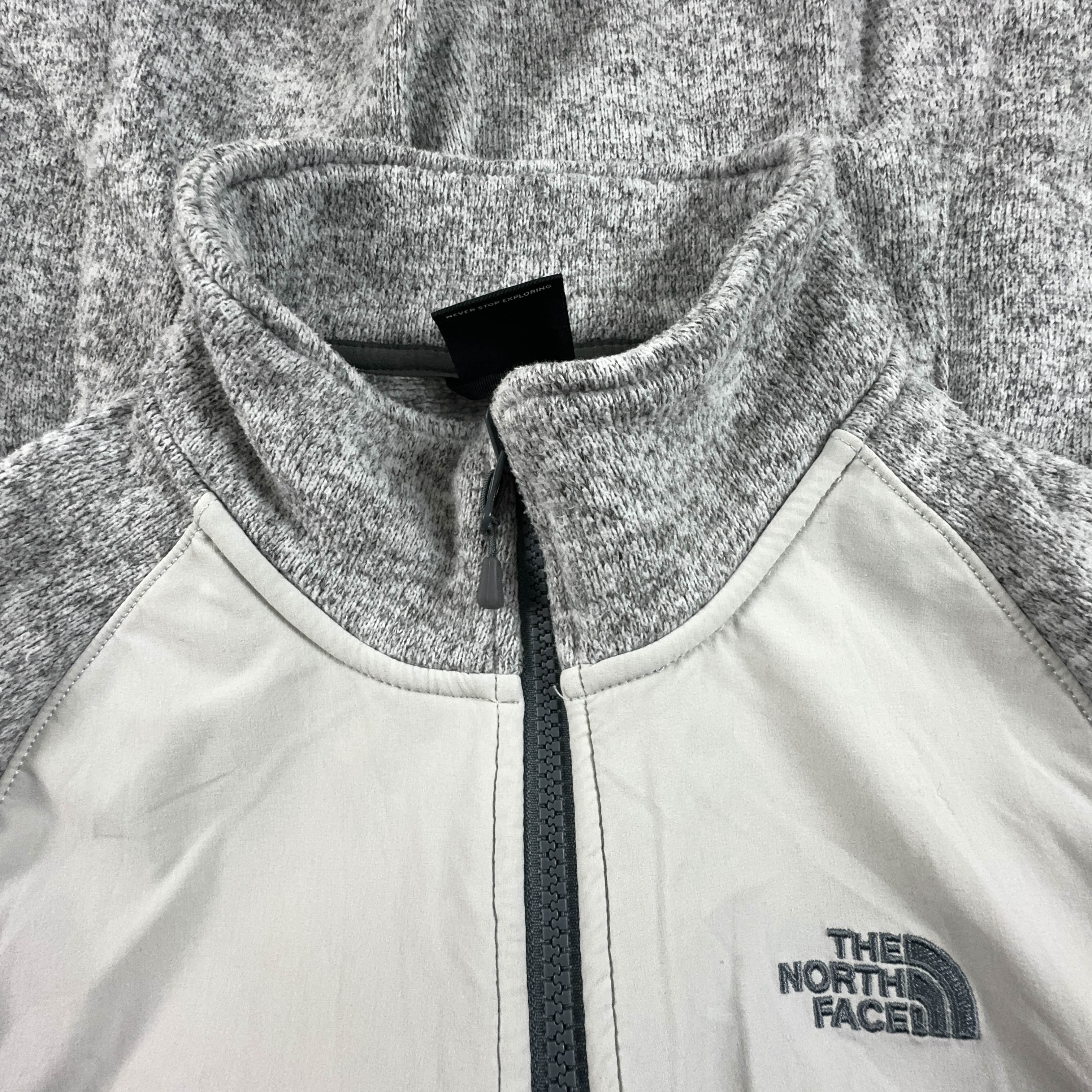 Pile The North Face grigio e bianco con zip intera - Taglia M donna