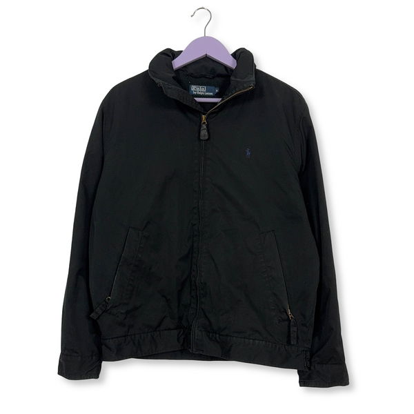 Giacca invernale Ralph Lauren nera con zip e cappuccio - Taglia M uomo