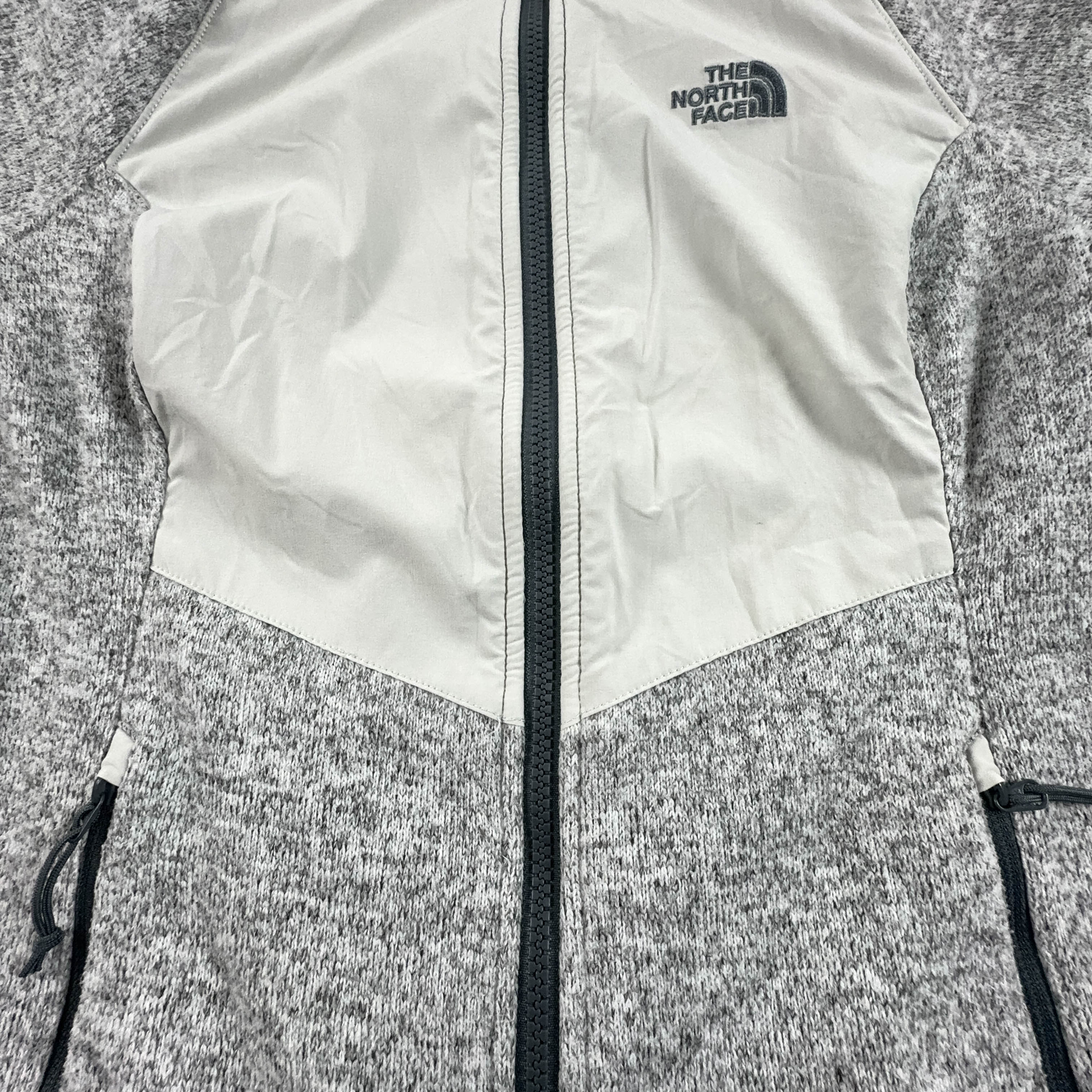 Pile The North Face grigio e bianco con zip intera - Taglia M donna