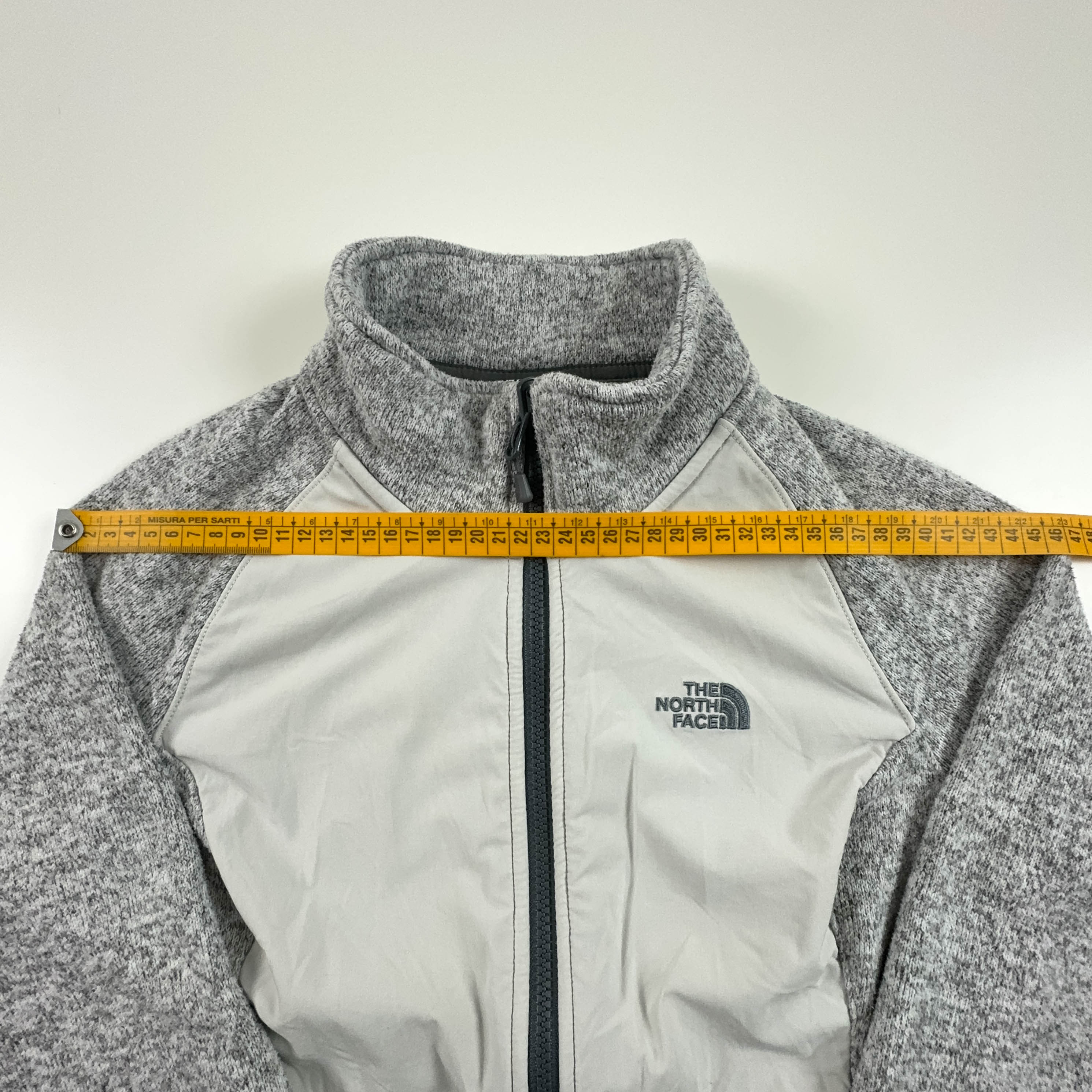 Pile The North Face grigio e bianco con zip intera - Taglia M donna