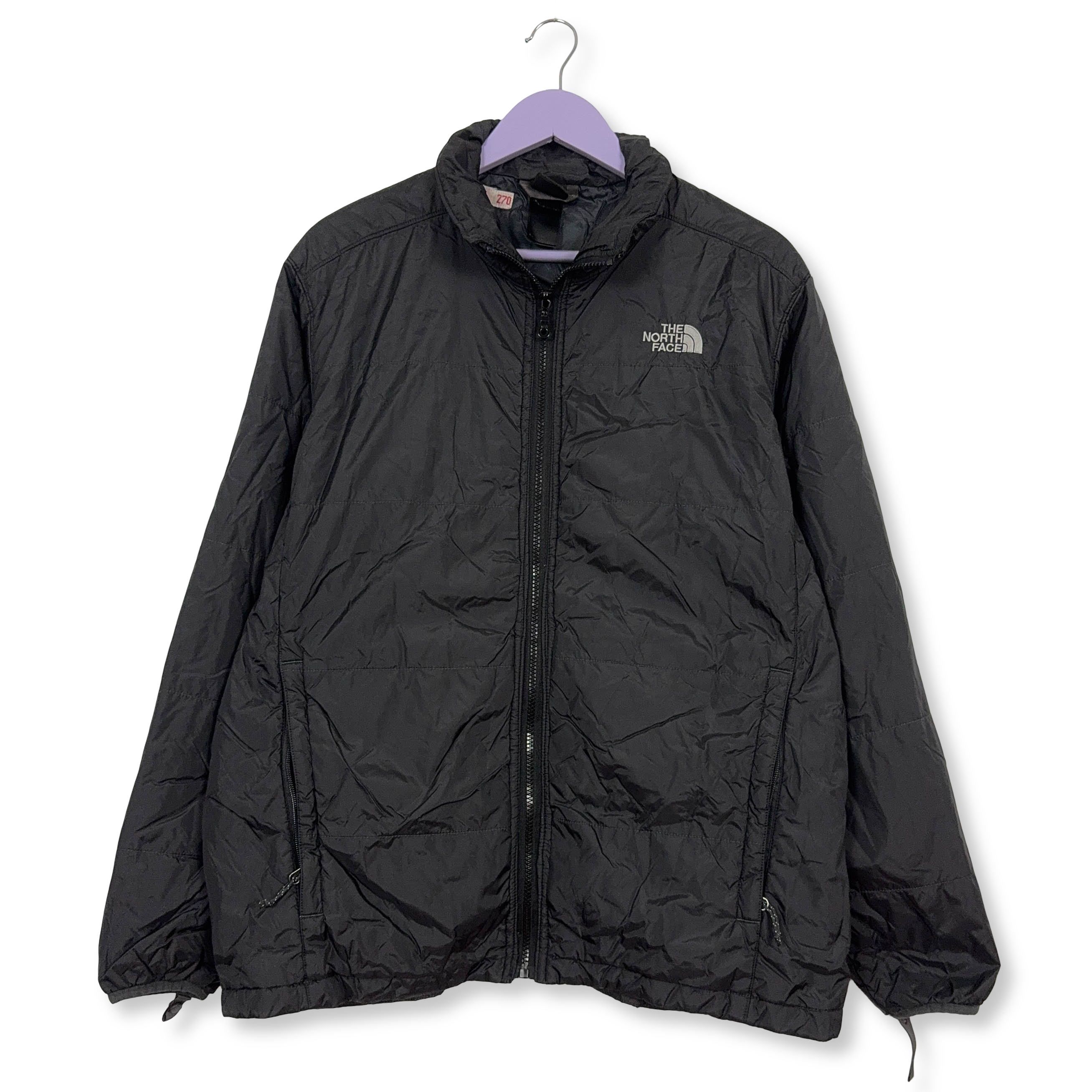 Giacca leggera The North Face nera con zip e logo ricamato - Taglia L uomo