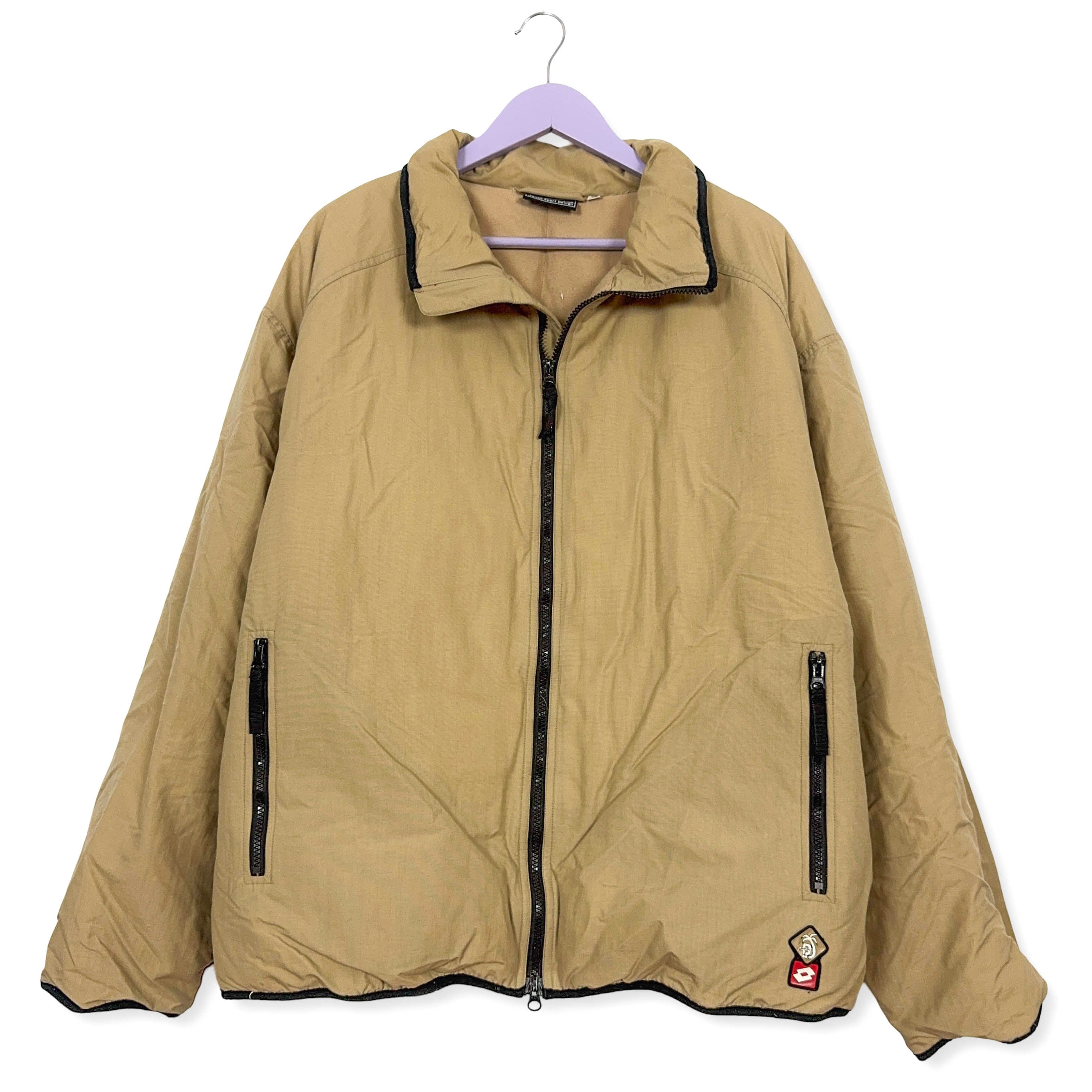 Giubbotto invernale Lotto Vintage beige con zip anni 00 - Taglia I54 uomo