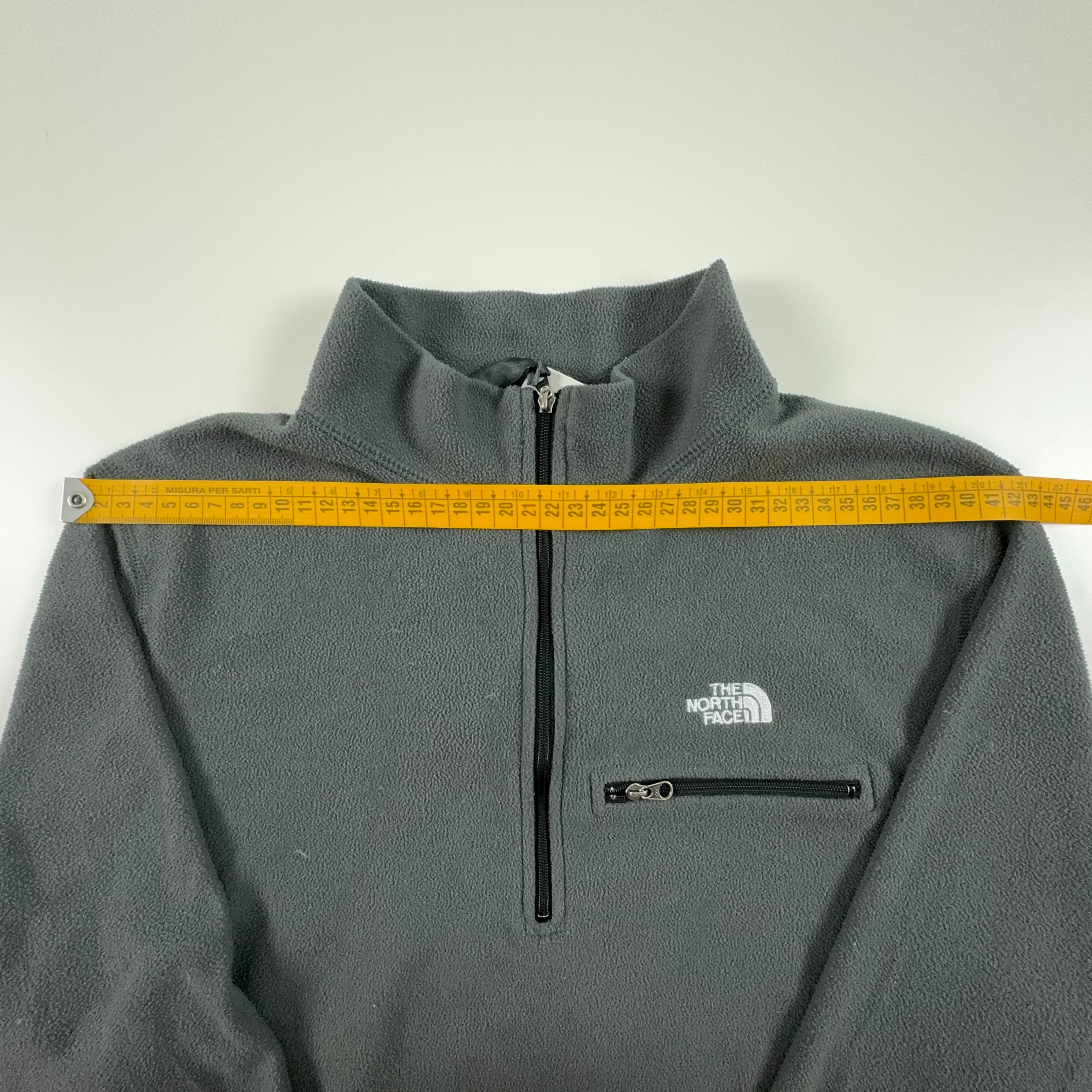 Pile The North Face grigio e nero quarter zip con tasca - Taglia M uomo