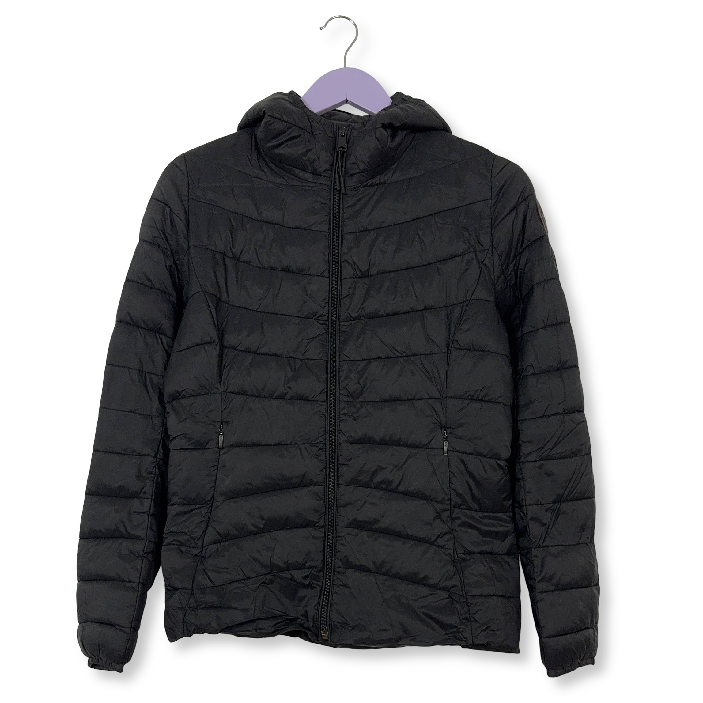 Giubbotto leggero Napapijri nero con zip e cappuccio - Taglia S donna