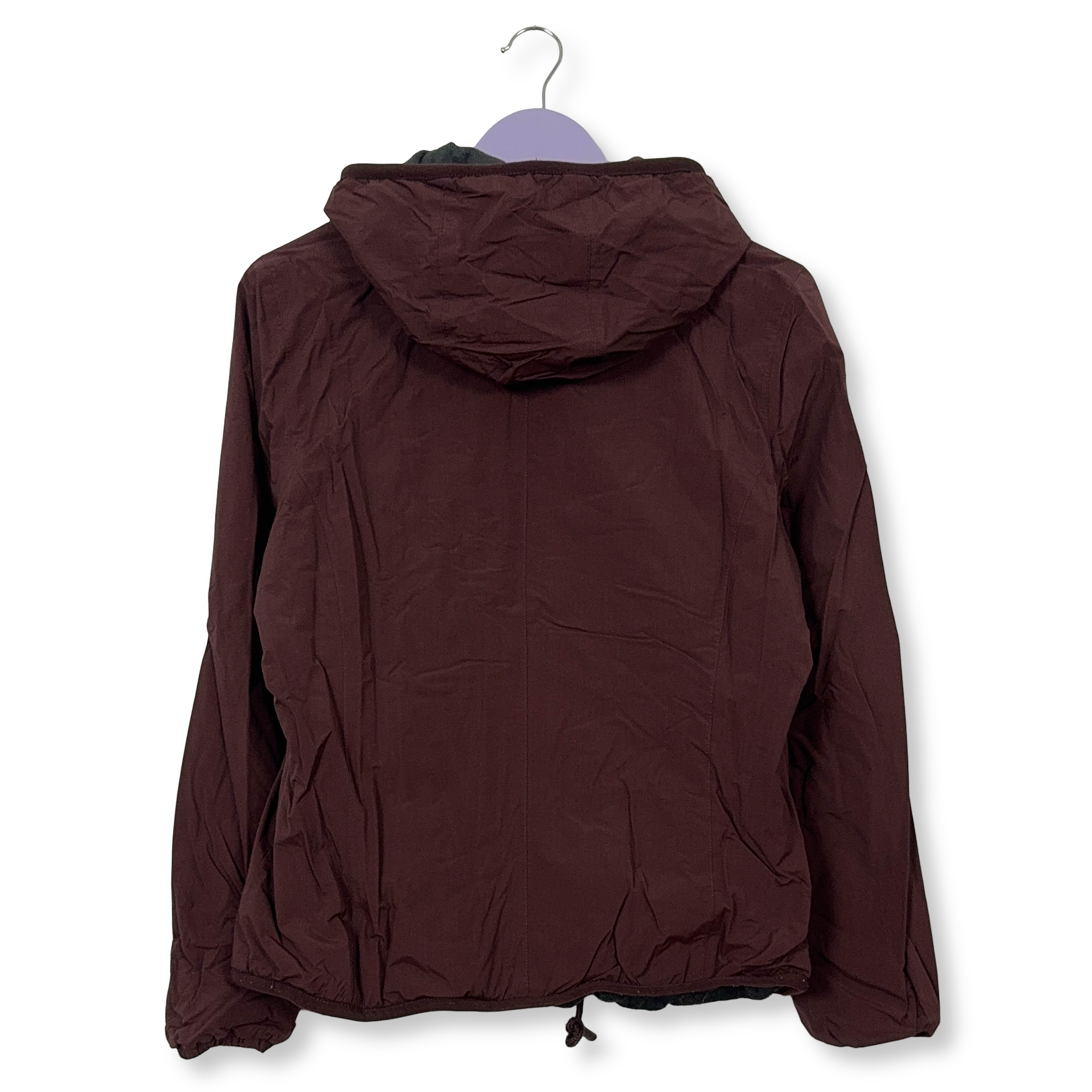 Giacca invernale K way bordeaux con zip e cappuccio - Taglia XXS/XS uomo