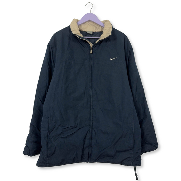 Giacca invernale Nike Vintage blu scuro con zip anni 00 - Taglia XL uomo