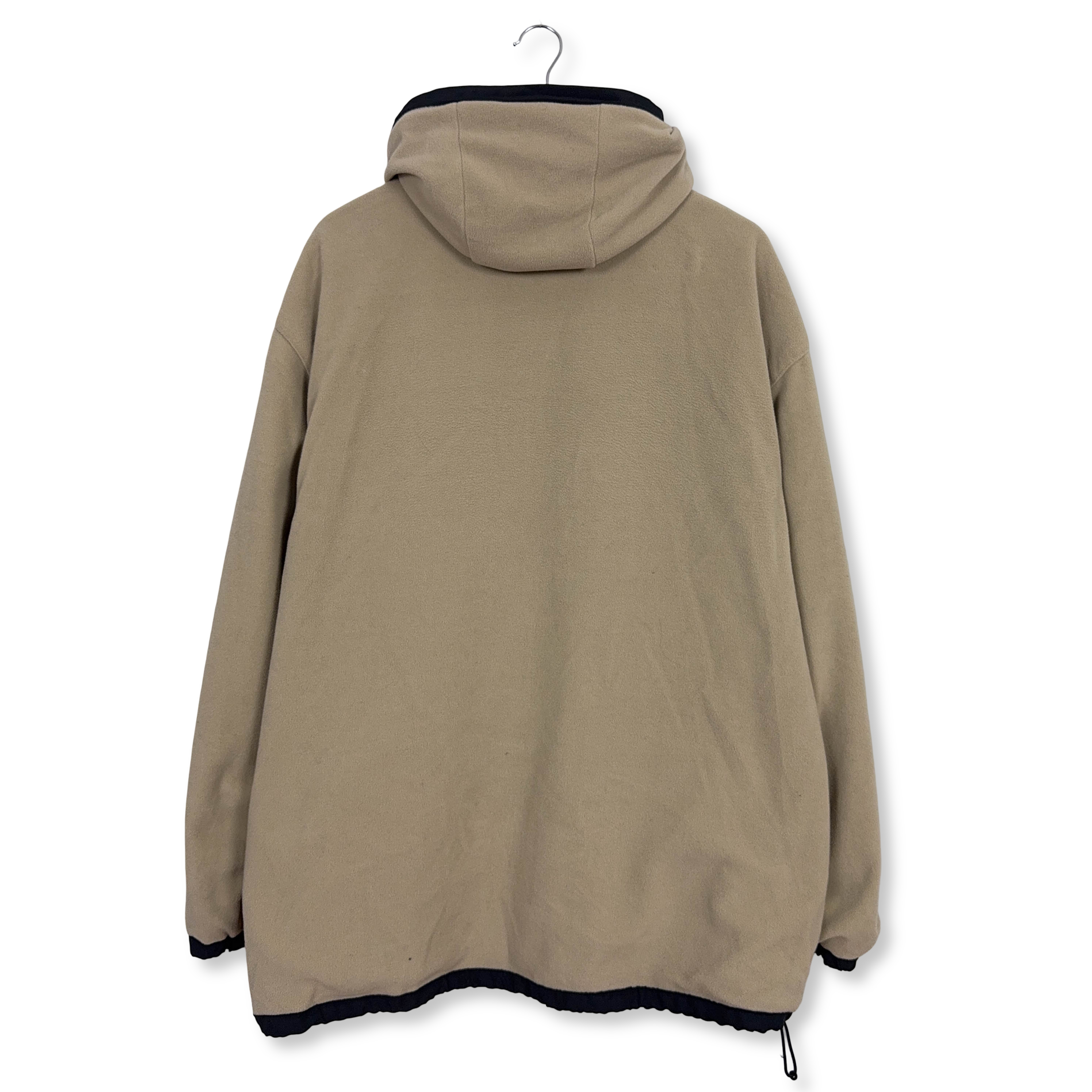 Giacca invernale Kappa Vintage Double Face nera e beige con cappuccio pile interno - Taglia L/XL uomo