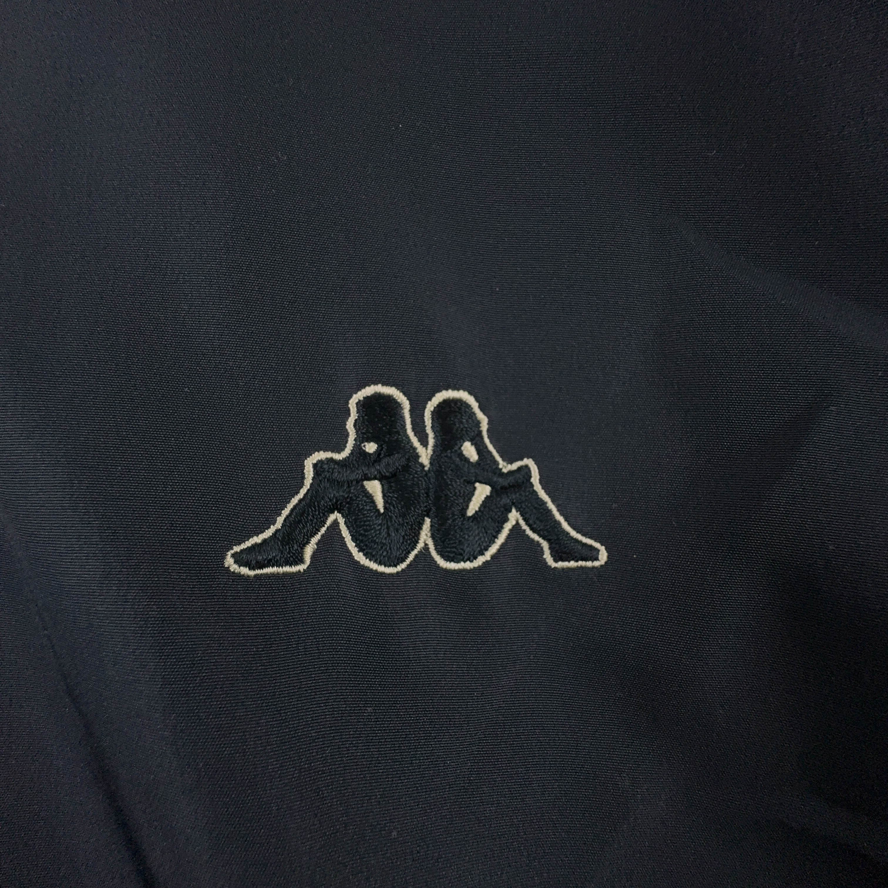 Giacca invernale Kappa Vintage Double Face nera e beige con cappuccio pile interno - Taglia L/XL uomo