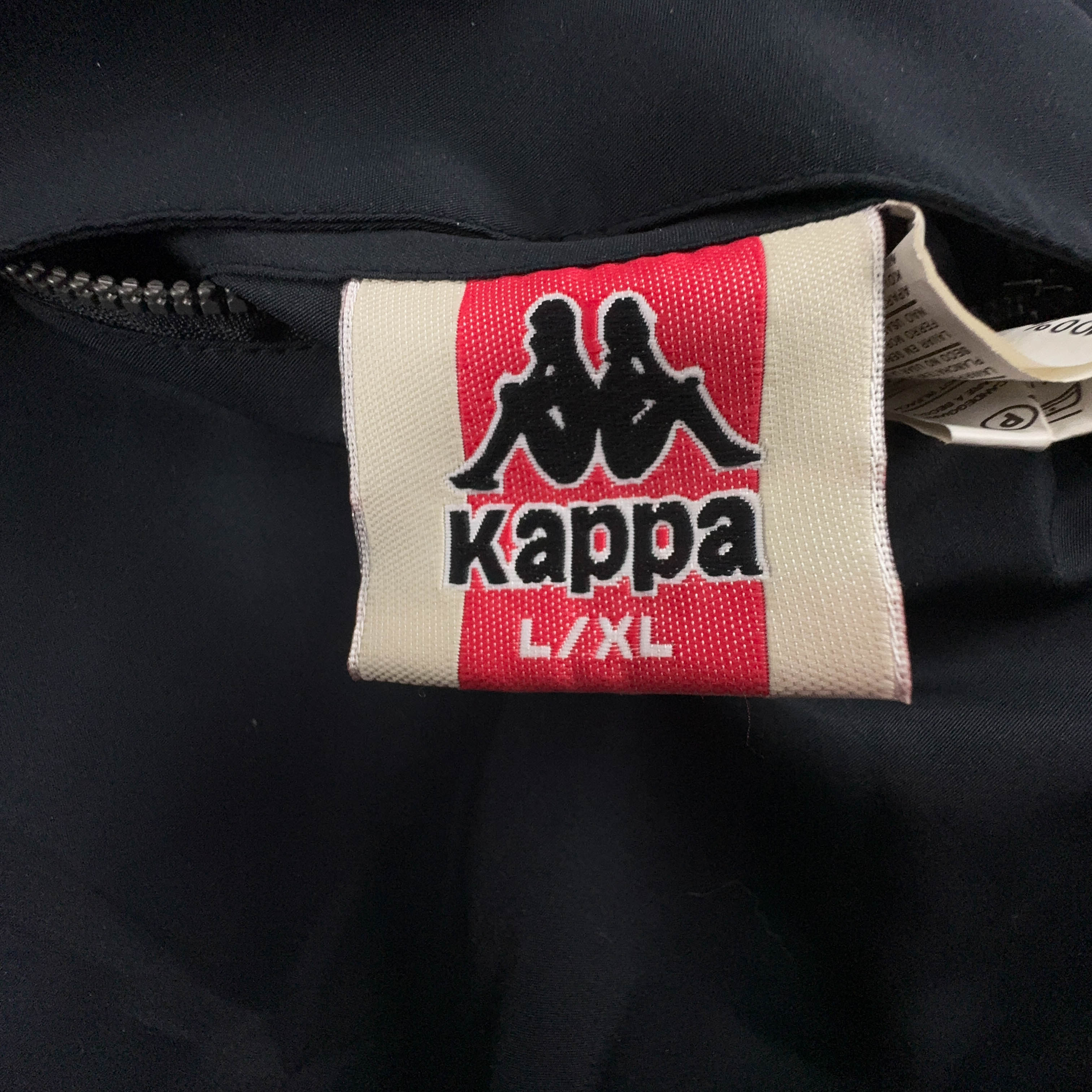 Giacca invernale Kappa Vintage Double Face nera e beige con cappuccio pile interno - Taglia L/XL uomo