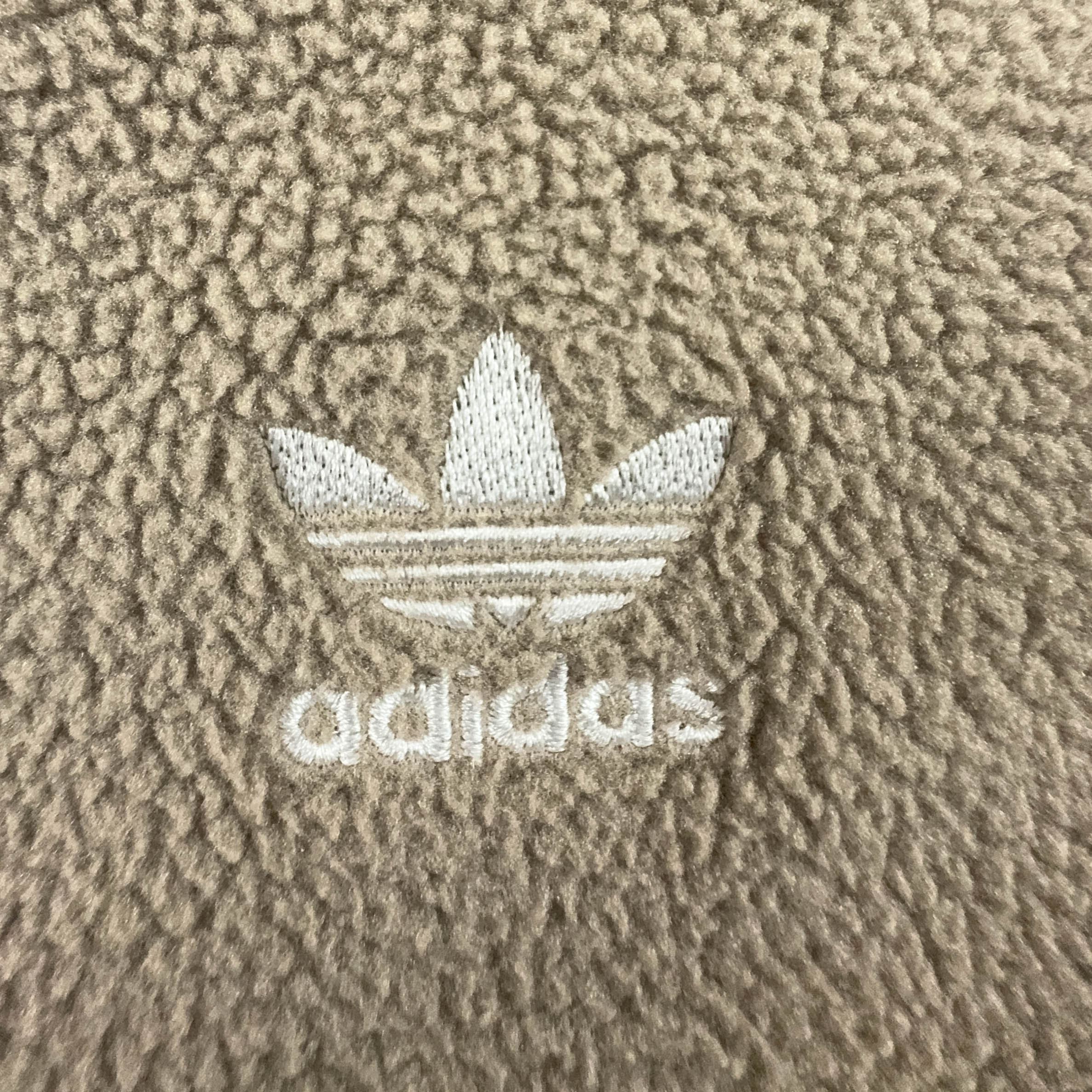 Pile Adidas marrone chiaro quarter zip con cappuccio - Taglia L/XL uomo