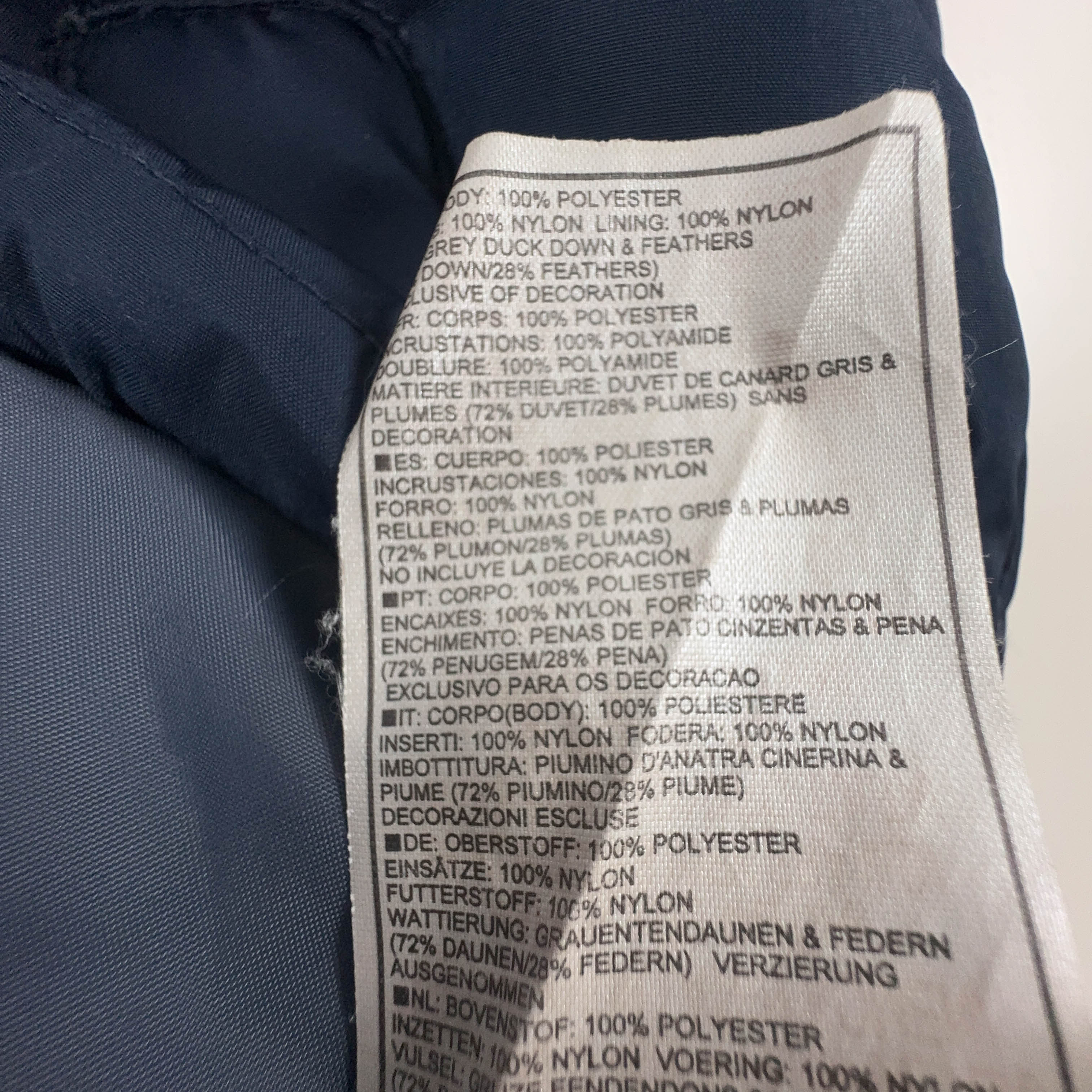 Giubbotto smanicato Nike Vintage foderato blu scuro in denim con zip e cappuccio anni 00 - Taglia S/M uomo