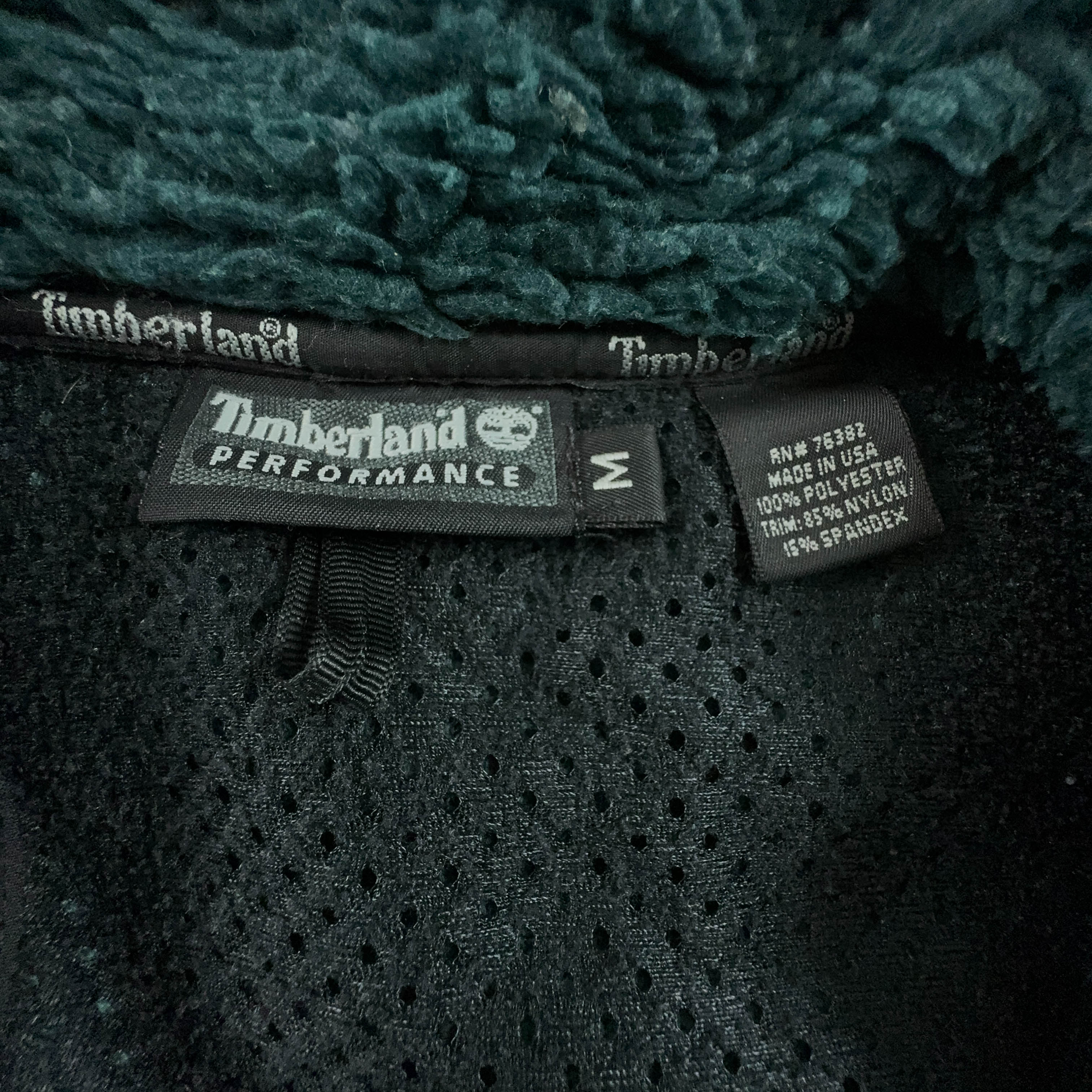 Pile Timberland Performance Vintage verde e nero double knee con zip intera - Taglia M/L uomo