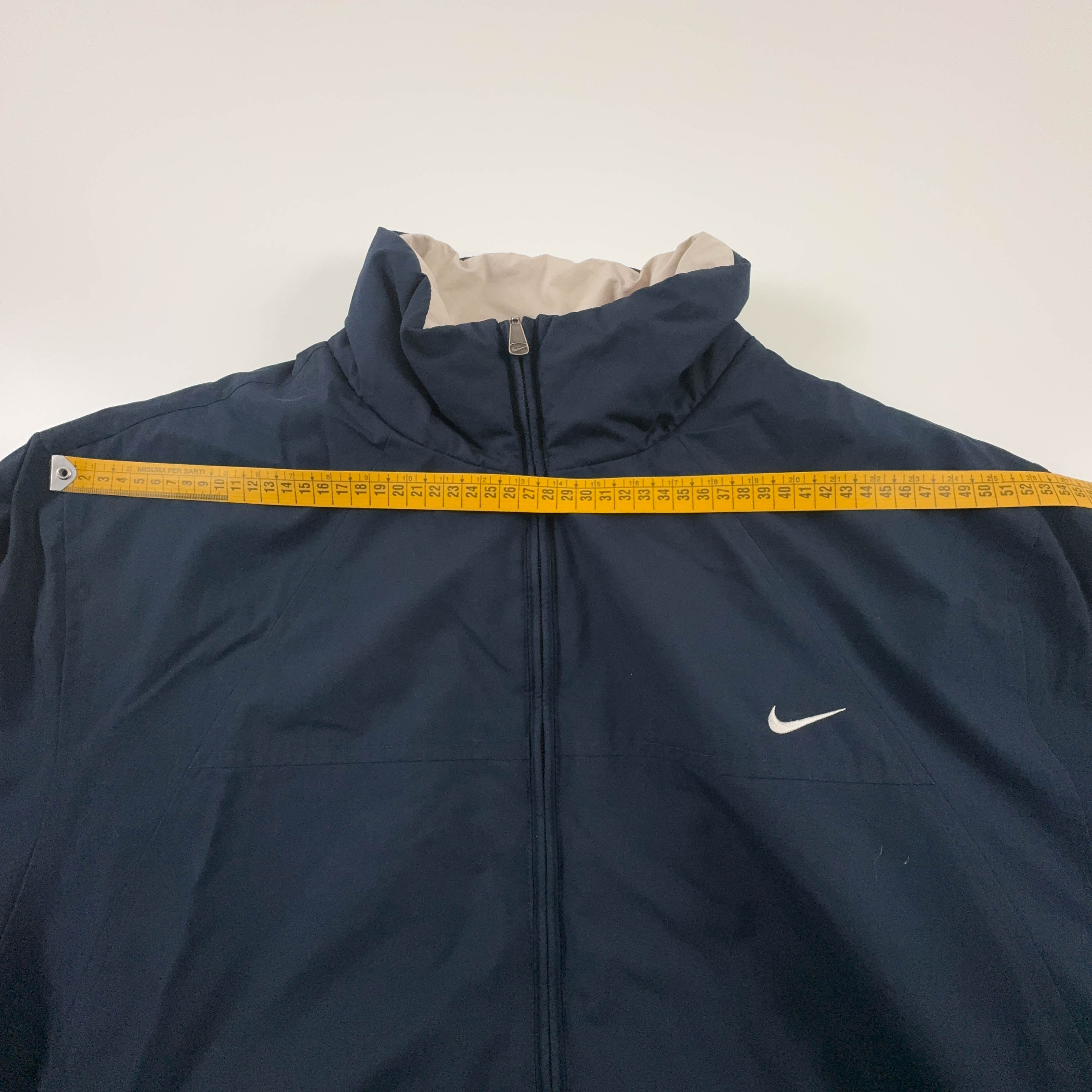 Giacca invernale Nike Vintage blu scuro con zip anni 00 - Taglia XL uomo