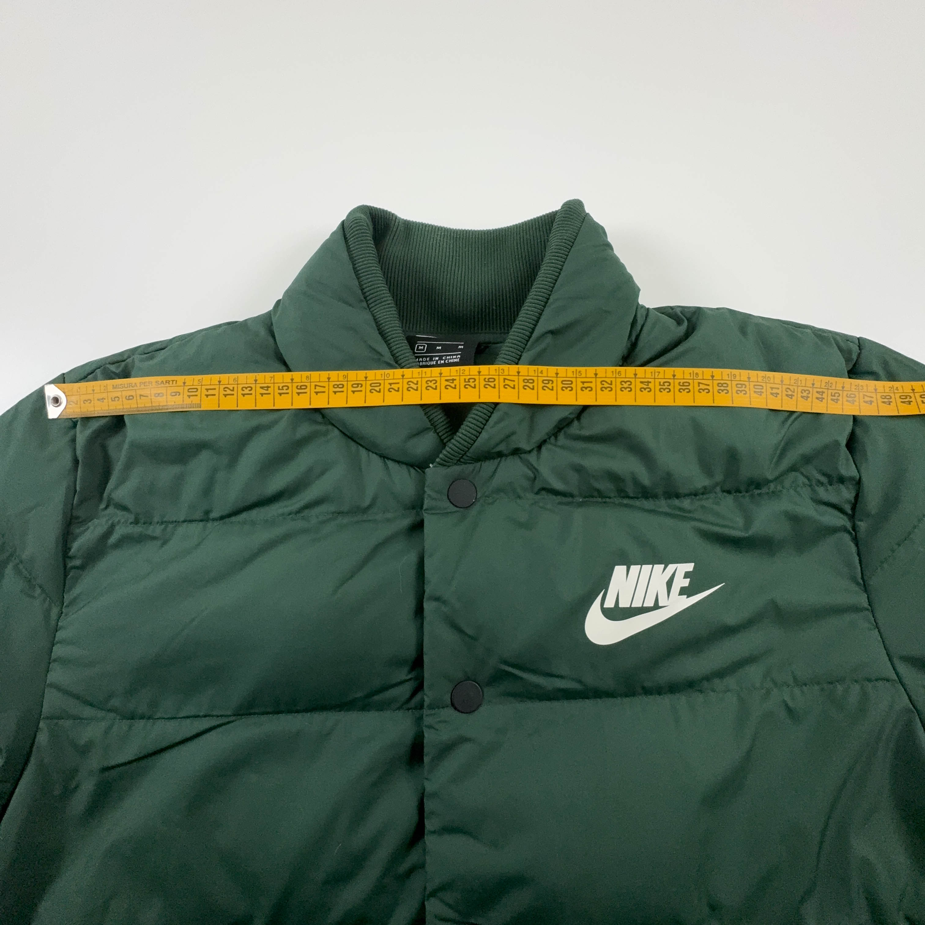 Giubbotto Nike invernale verde scuro con bottoni - Taglia M uomo