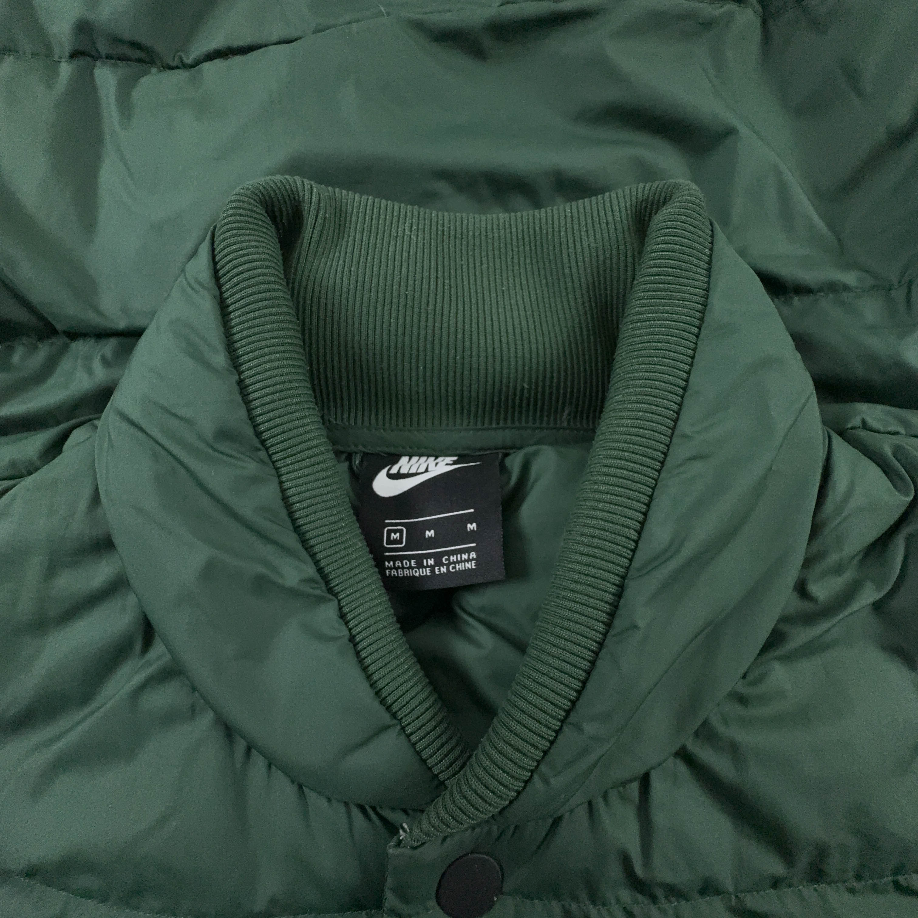 Giubbotto Nike invernale verde scuro con bottoni - Taglia M uomo