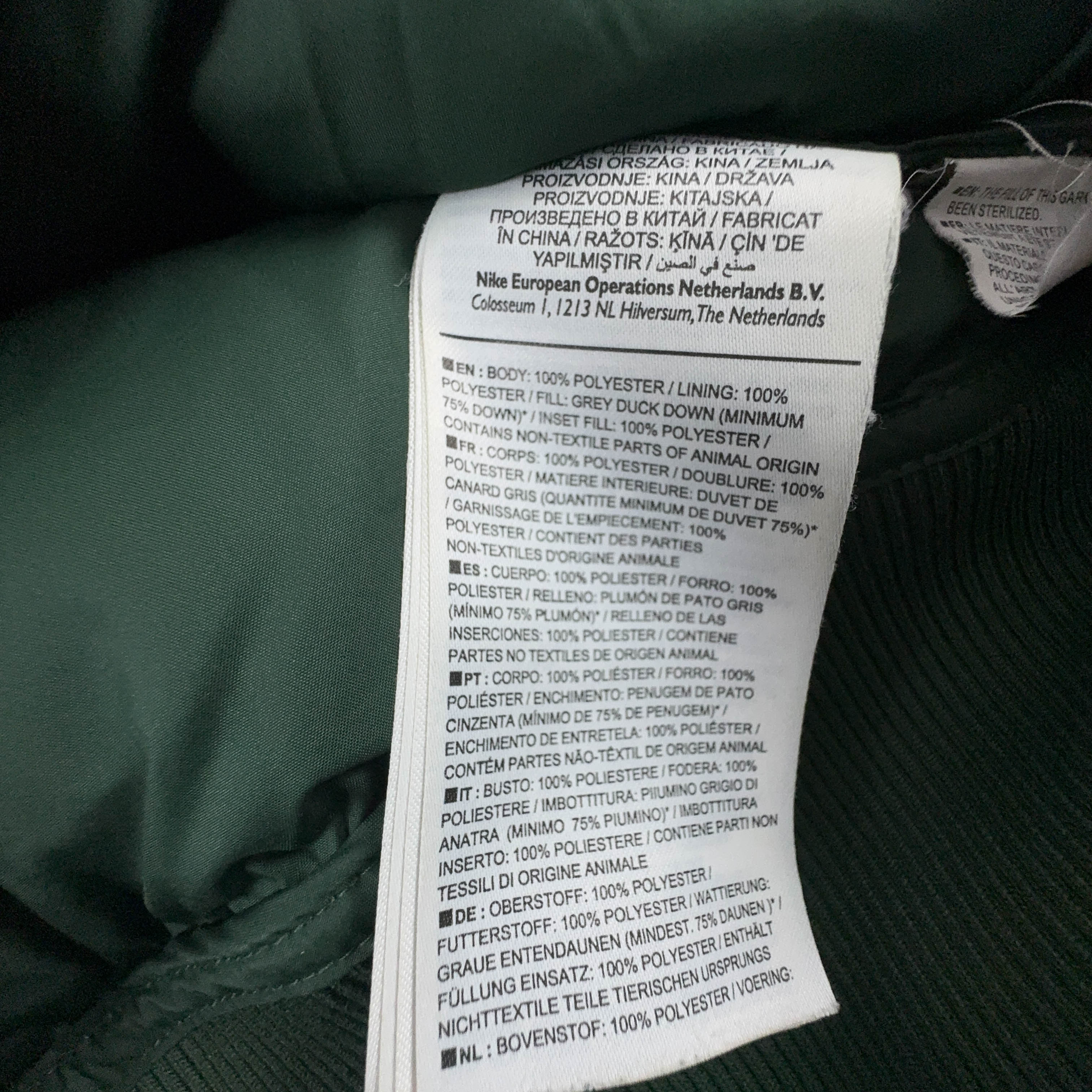 Giubbotto Nike invernale verde scuro con bottoni - Taglia M uomo