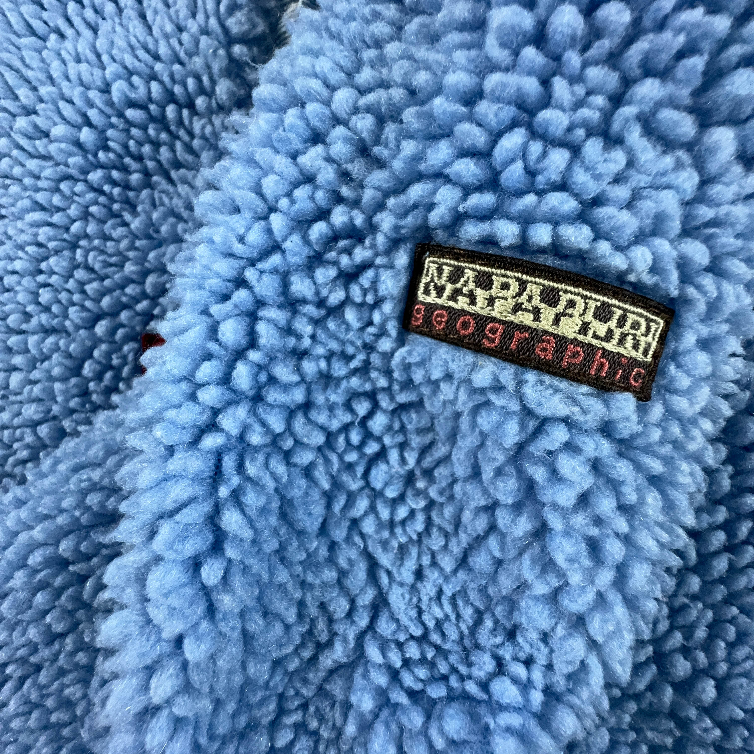 Pile Napapijri Vintage azzurro quarter zip con ricamo sul fronte - Taglia XL uomo