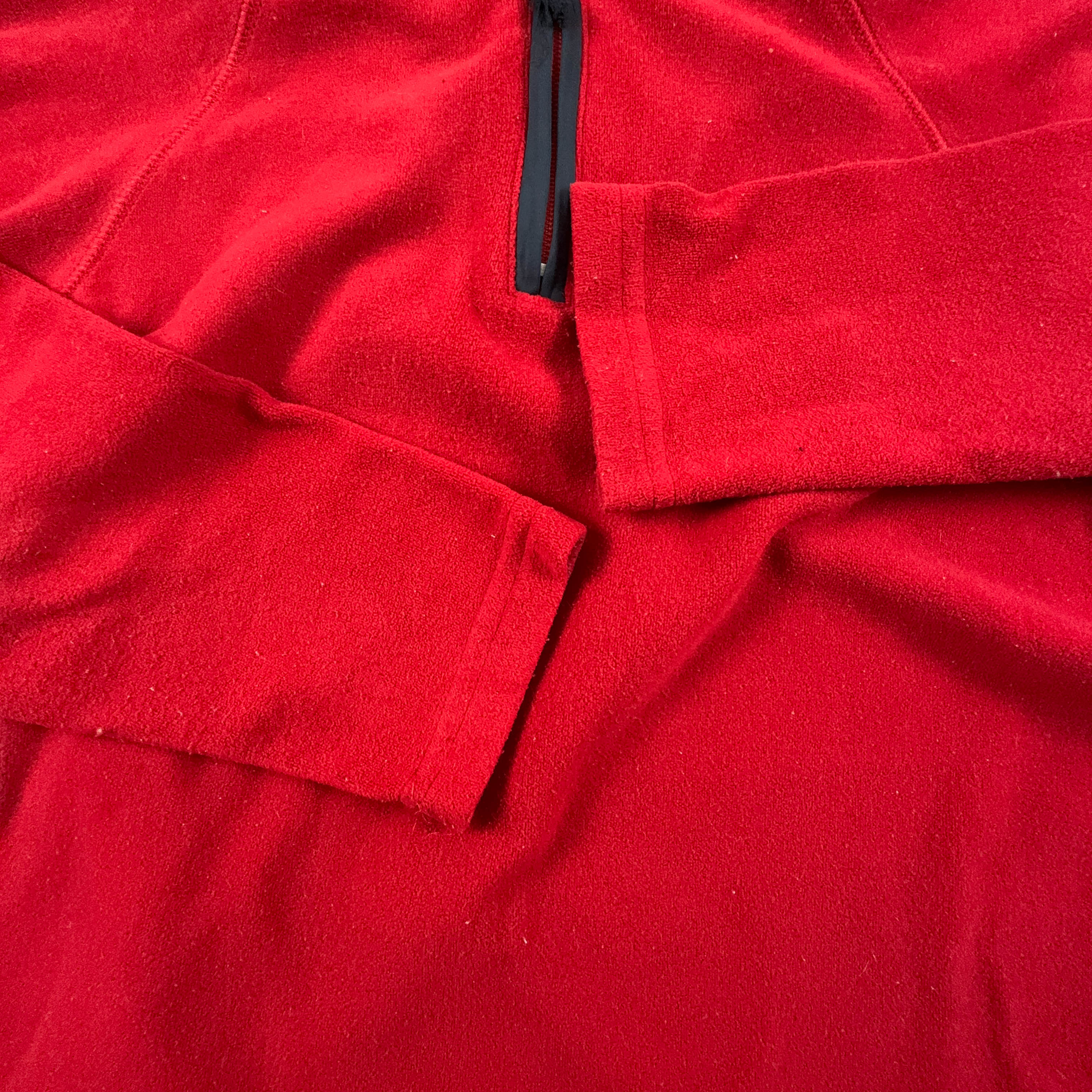 Pile Napapijri Vintage rosso quarter zip con ricamo - Taglia S/M uomo