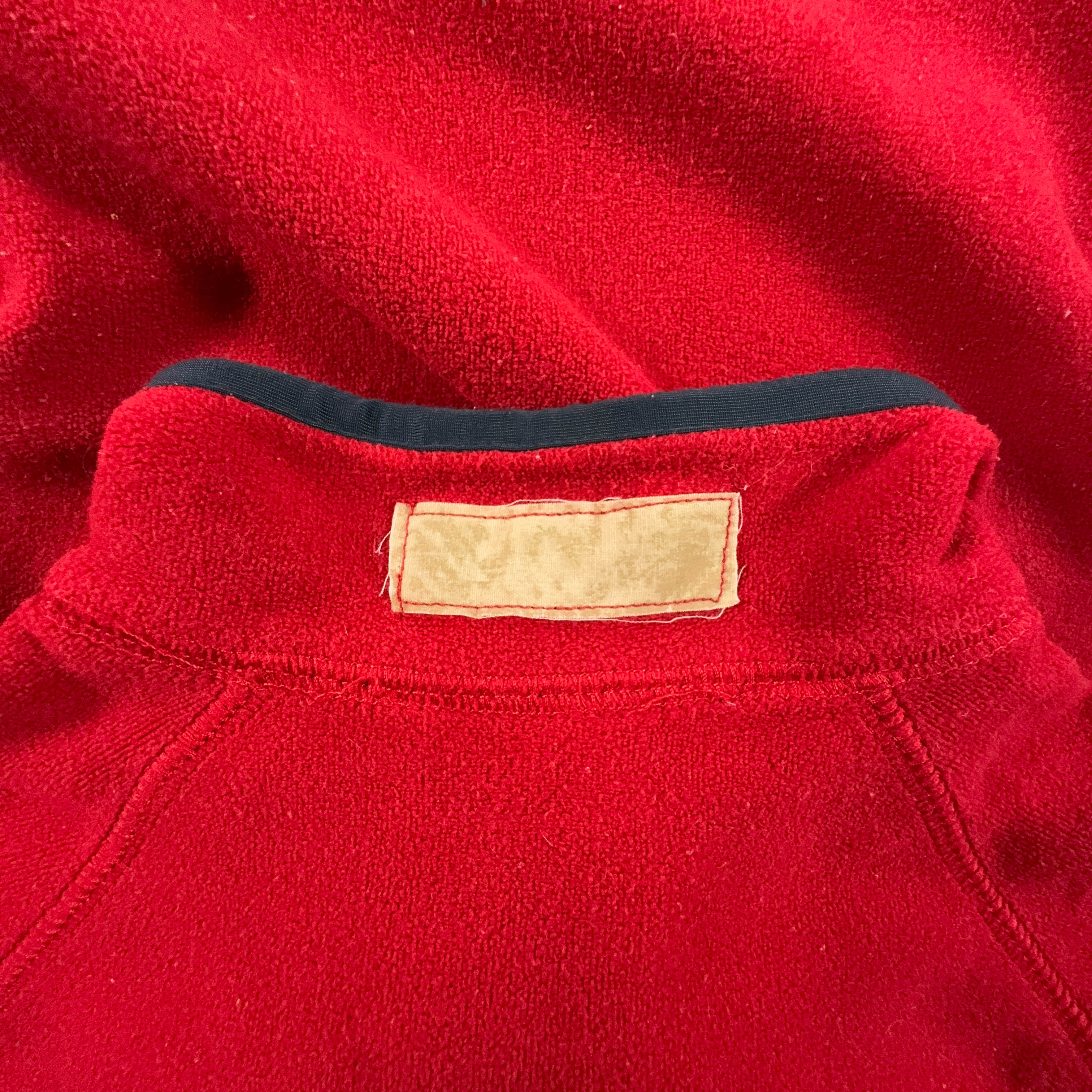 Pile Napapijri Vintage rosso quarter zip con ricamo - Taglia S/M uomo