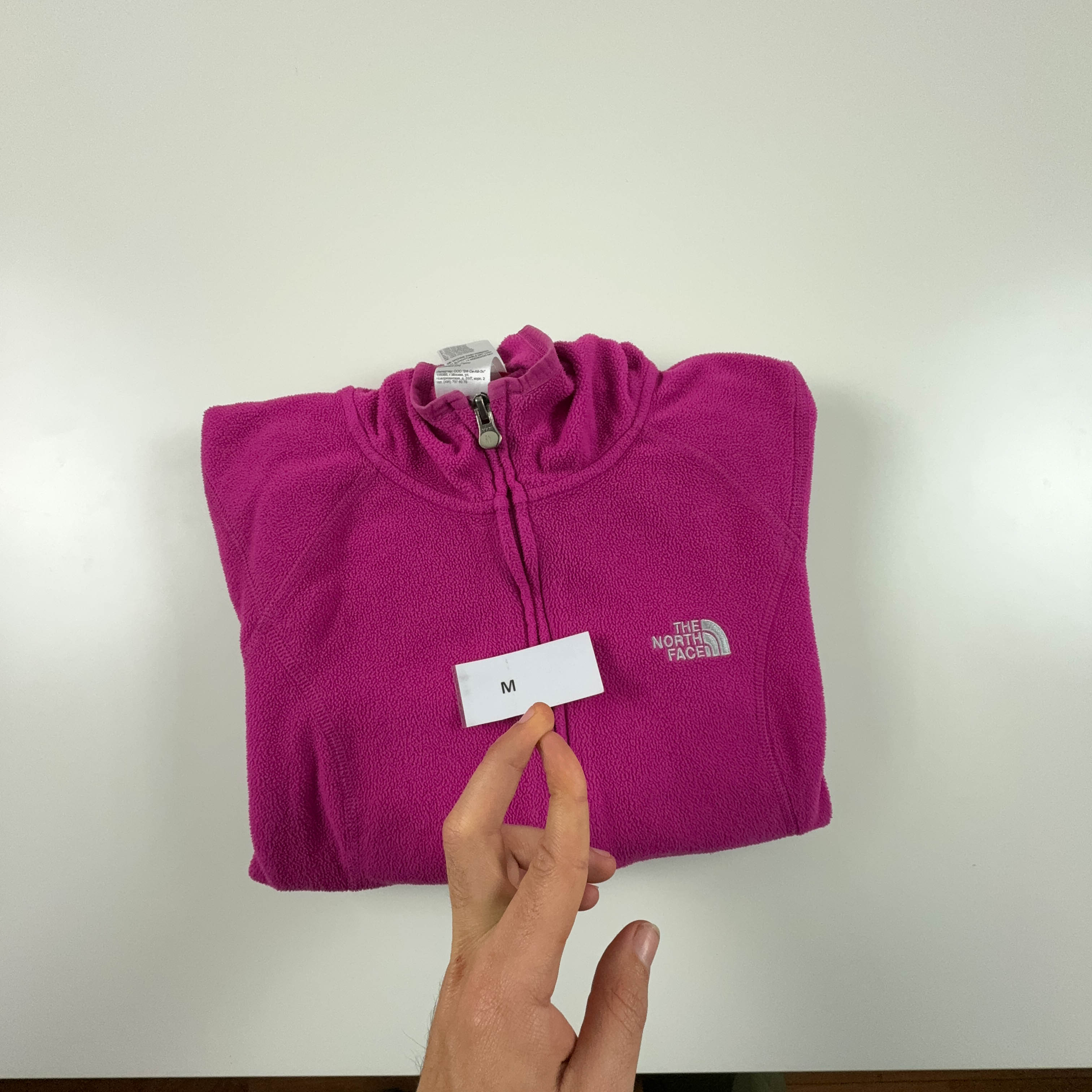 Pile The North Face rosa con zip intera e cappuccio - Taglia M donna