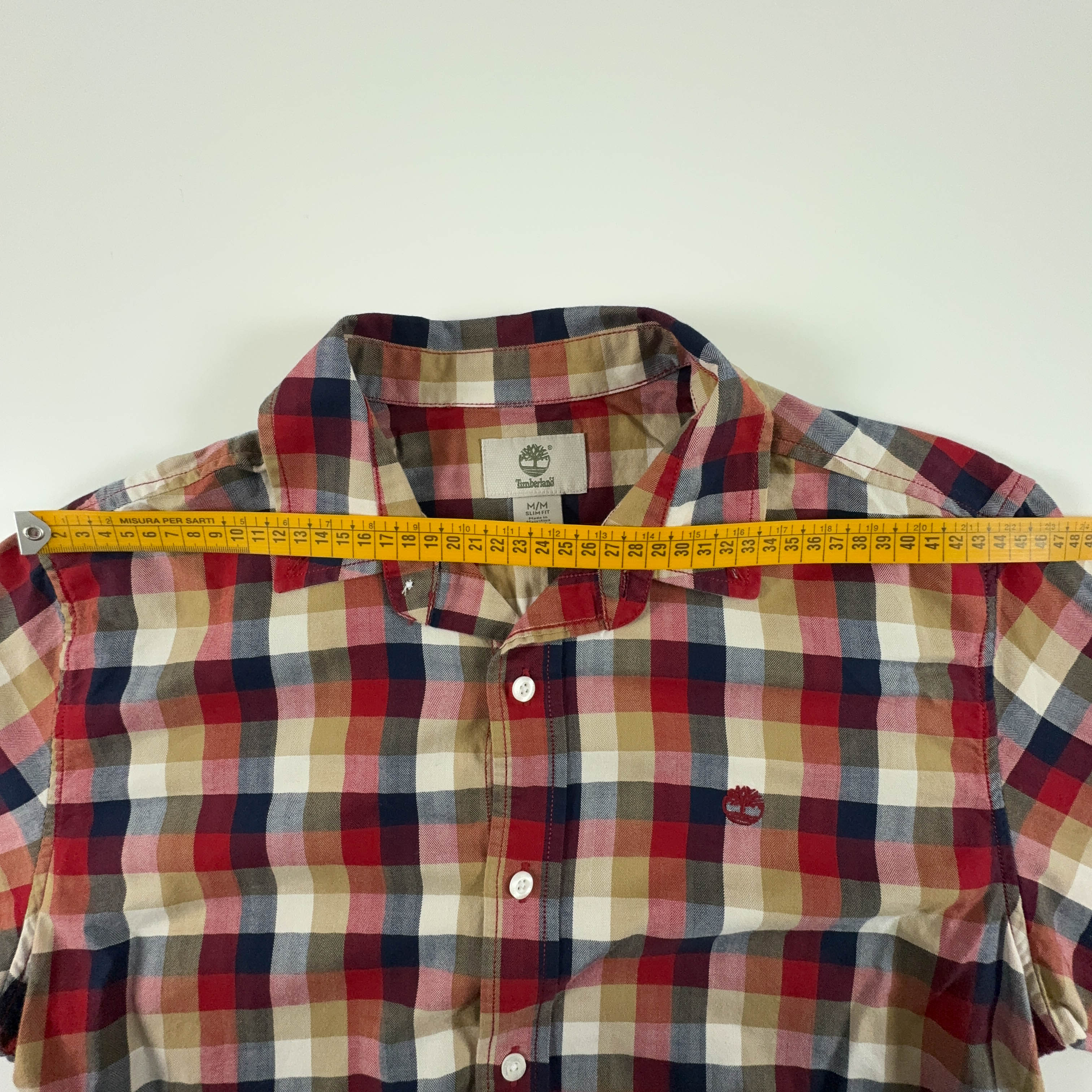 Camicia Timberland a quadri rossa slim fit - Taglia M/L uomo