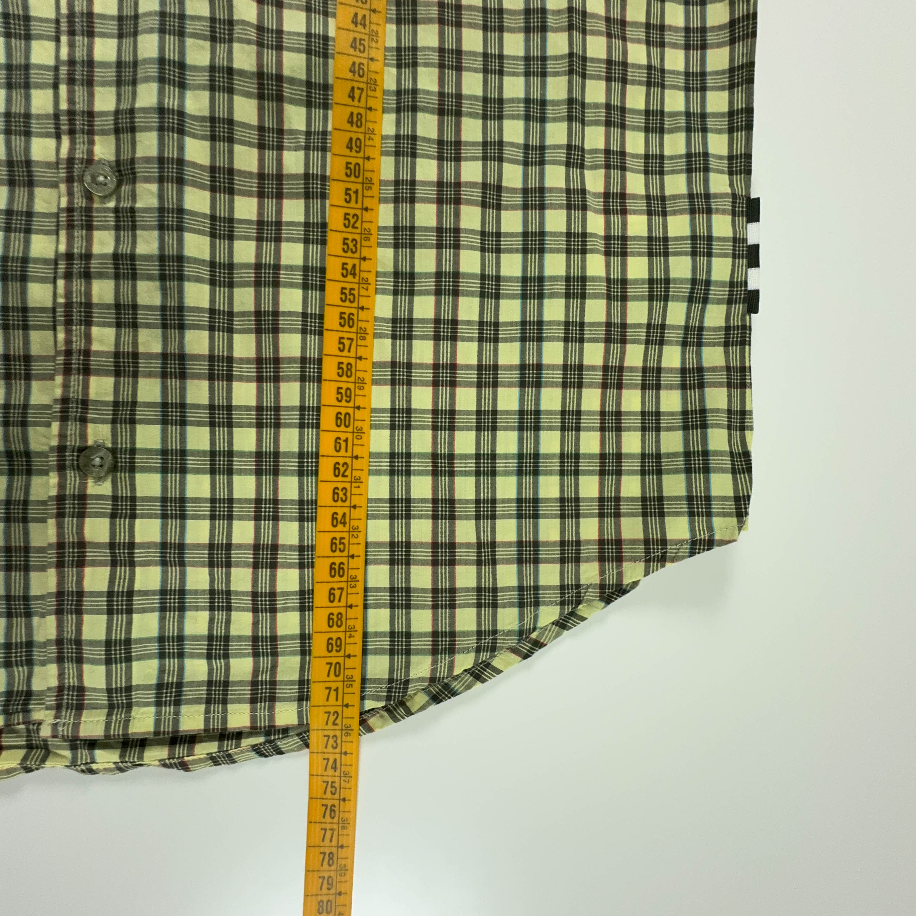 Camicia Adidas Vintage a quadri gialla anni 2000 - Taglia M uomo