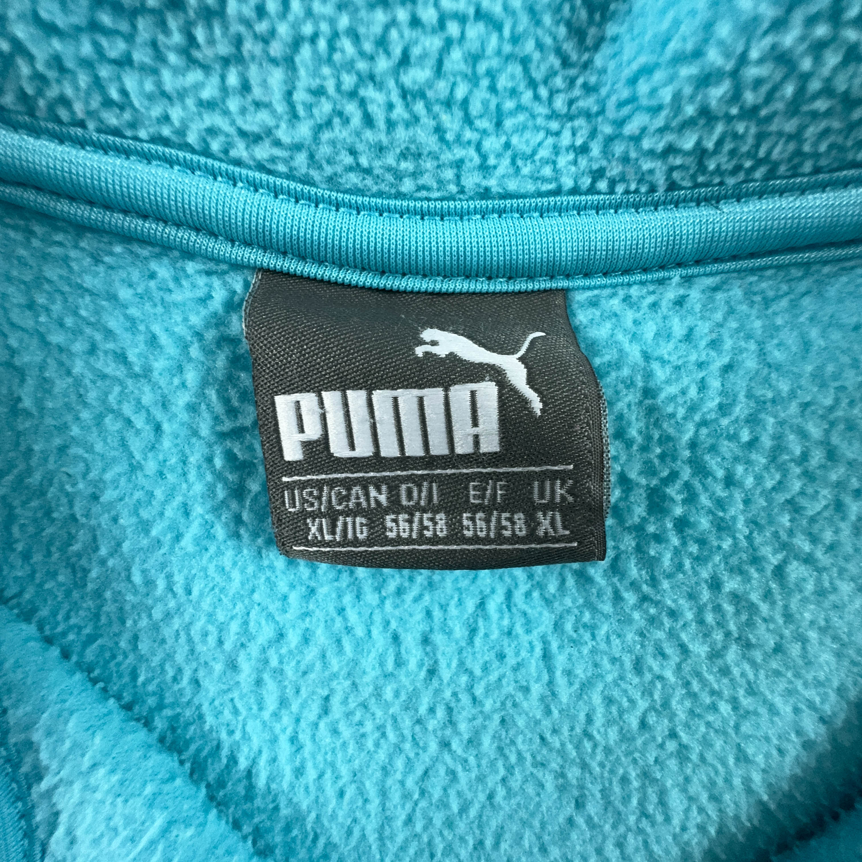 Pile Puma azzurro quarter zip con tasche - Taglia XL uomo