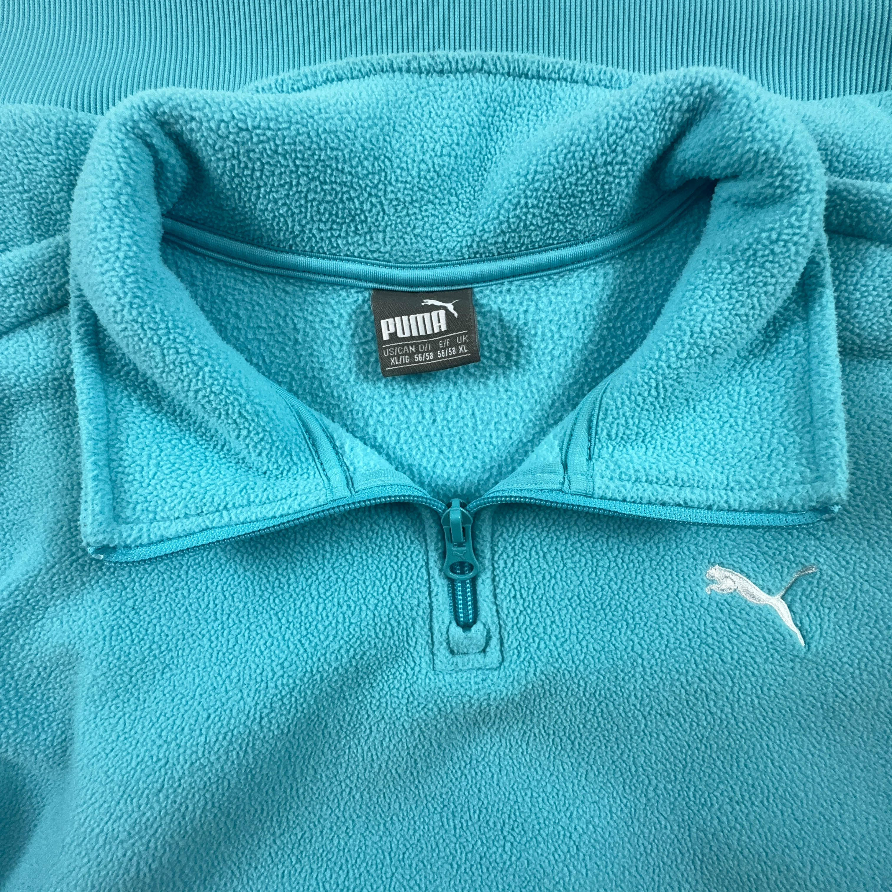 Pile Puma azzurro quarter zip con tasche - Taglia XL uomo