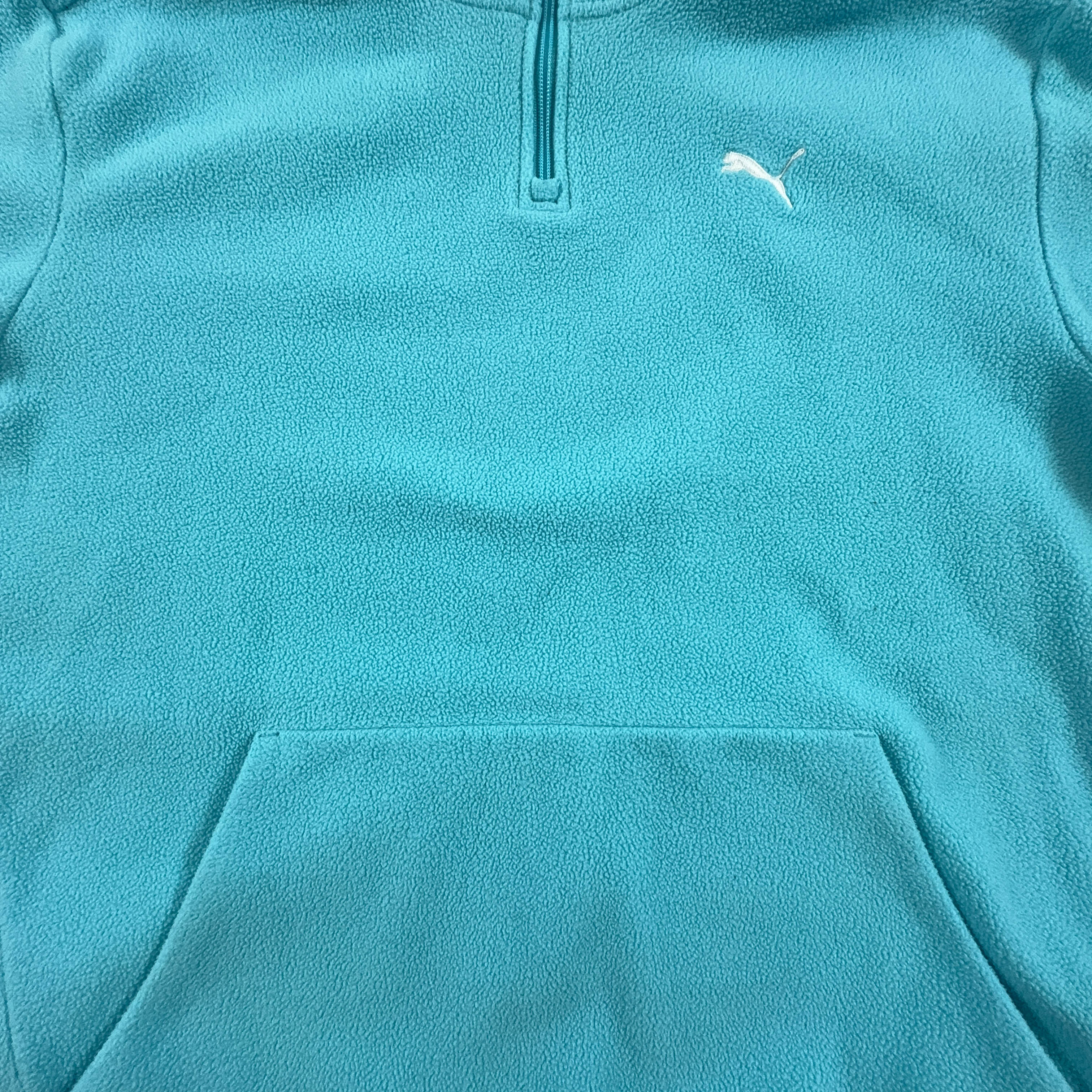 Pile Puma azzurro quarter zip con tasche - Taglia XL uomo