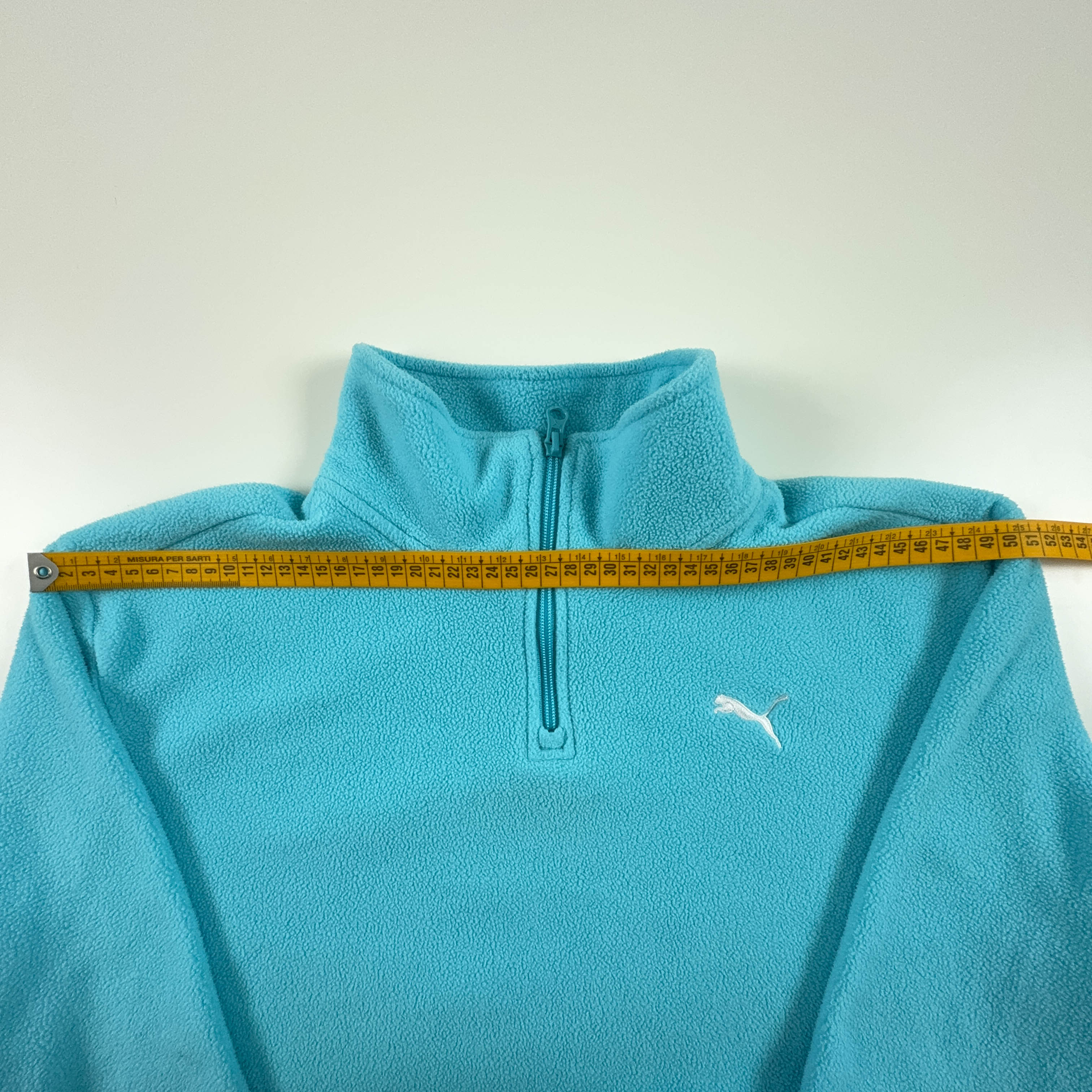 Pile Puma azzurro quarter zip con tasche - Taglia XL uomo