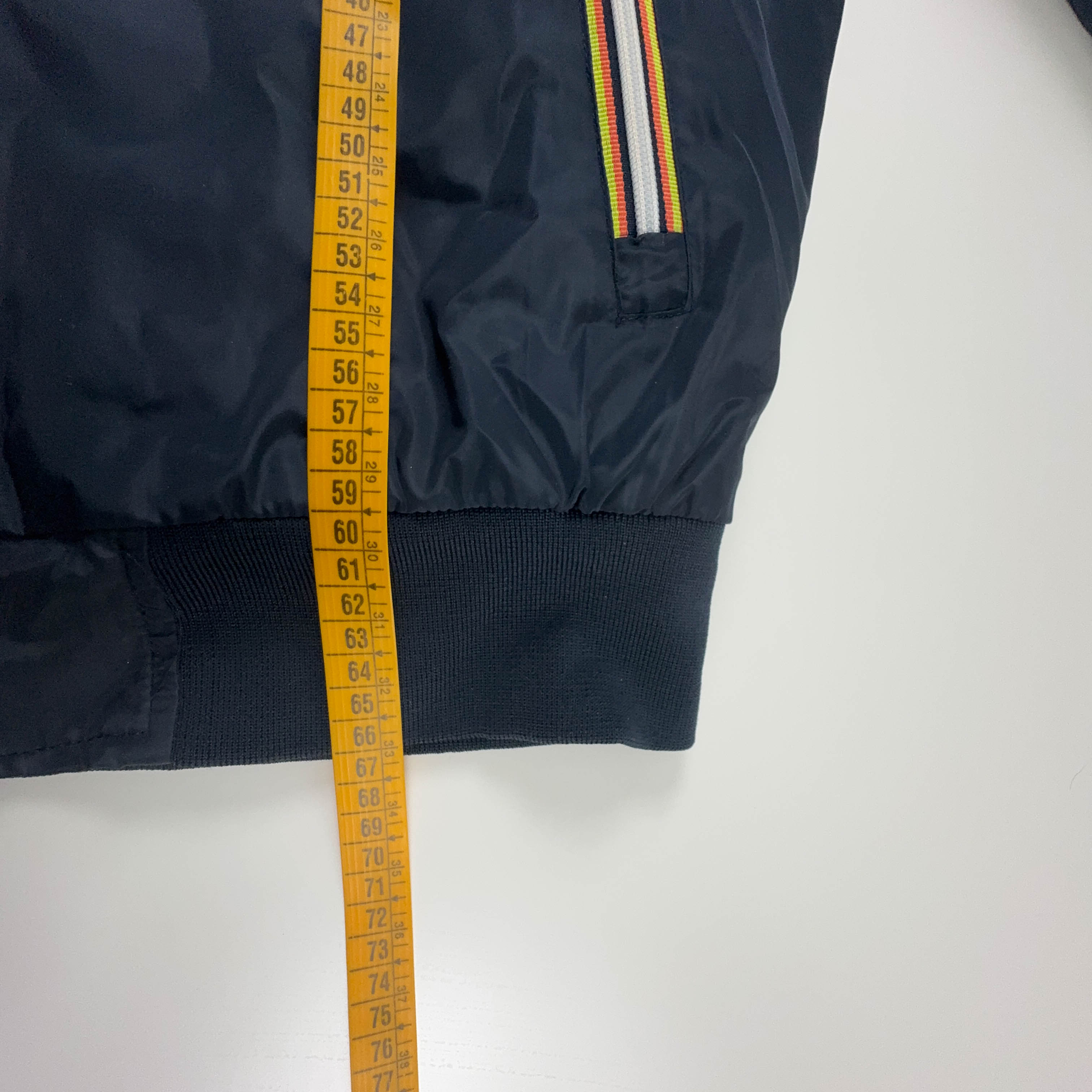 Giacca invernale K way blu scura con zip e cappuccio - Taglia M uomo