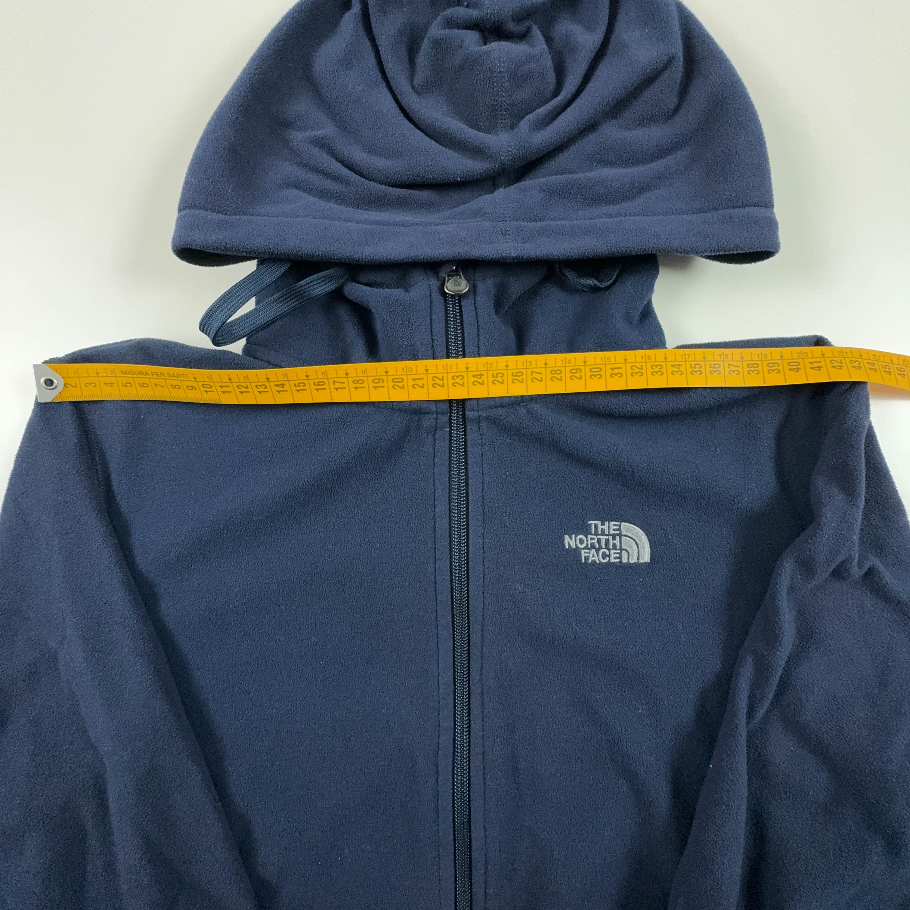 Pile The North Face blu scuro con zip intera con tasche - Taglia S uomo