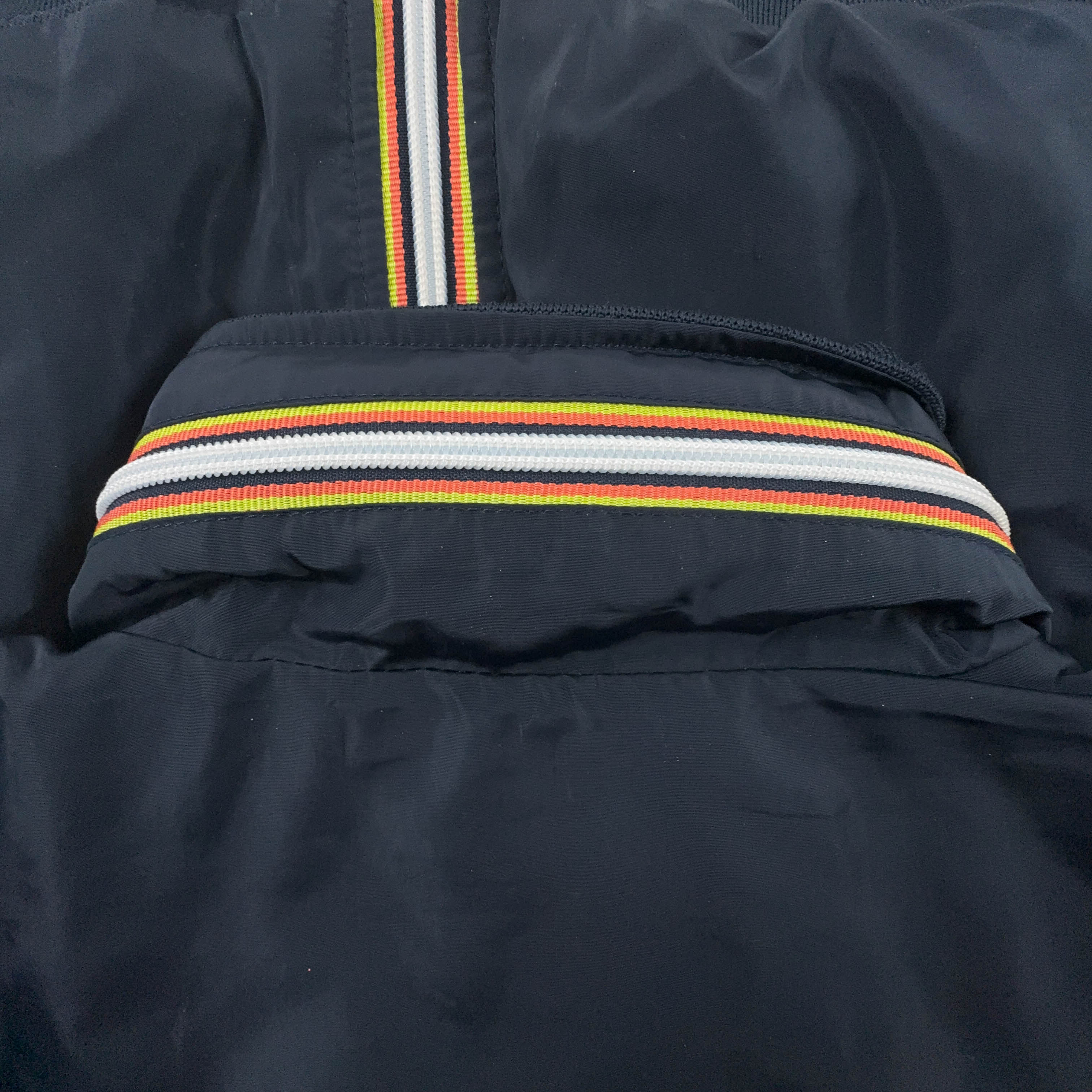 Giacca invernale K way blu scura con zip e cappuccio - Taglia M uomo