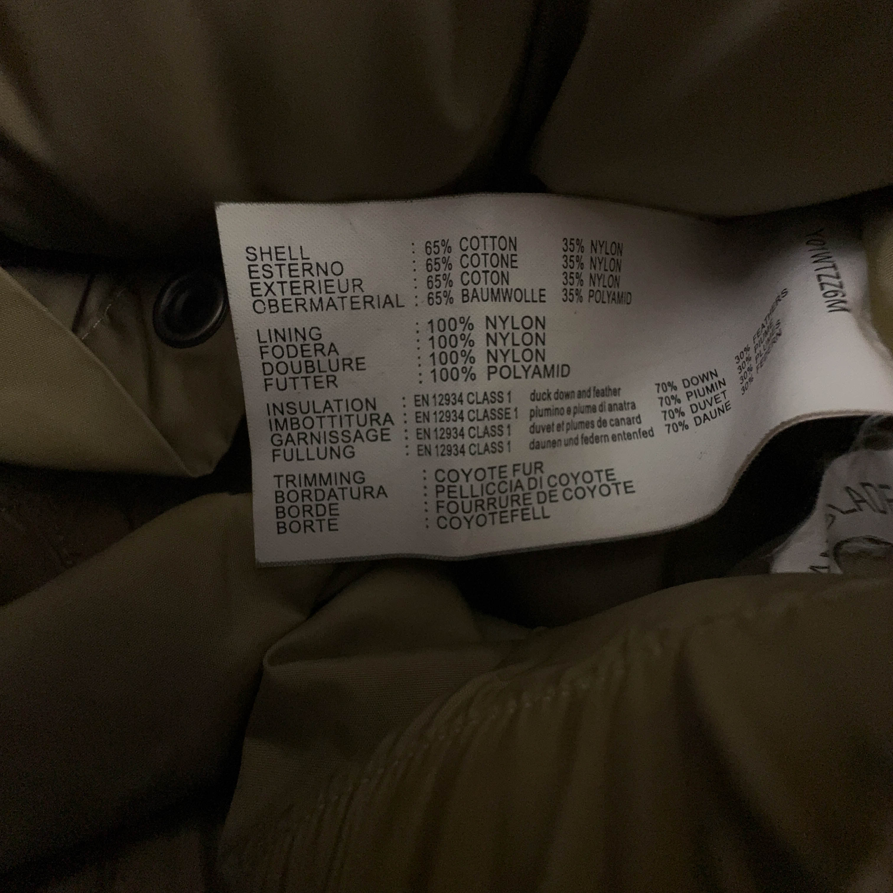 Giubbotto invernale Woolrich marrone con cappuccio e zip - Taglia L uomo