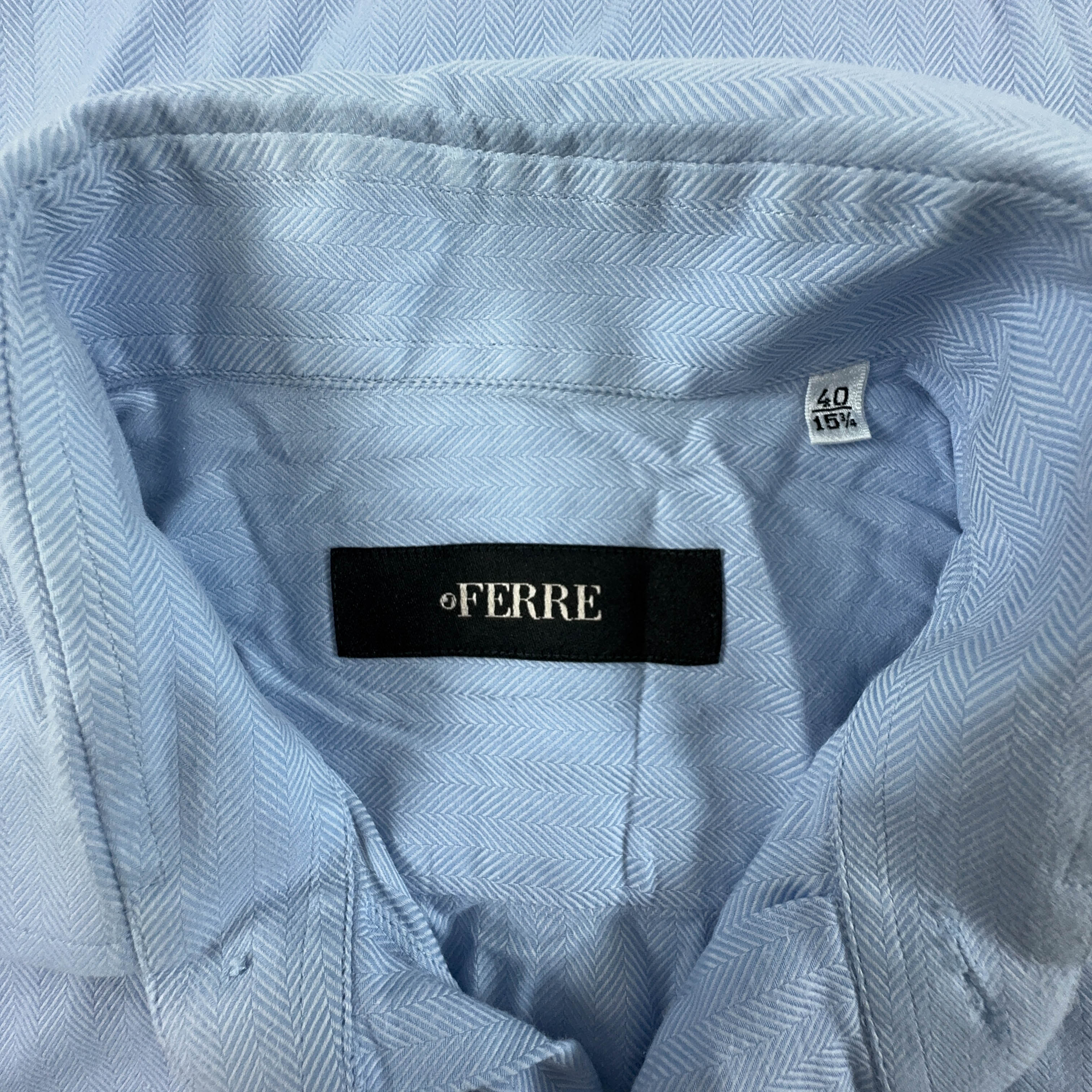 Camicia Gianfranco Ferrè azzurra tinta unita - Taglia 40 uomo