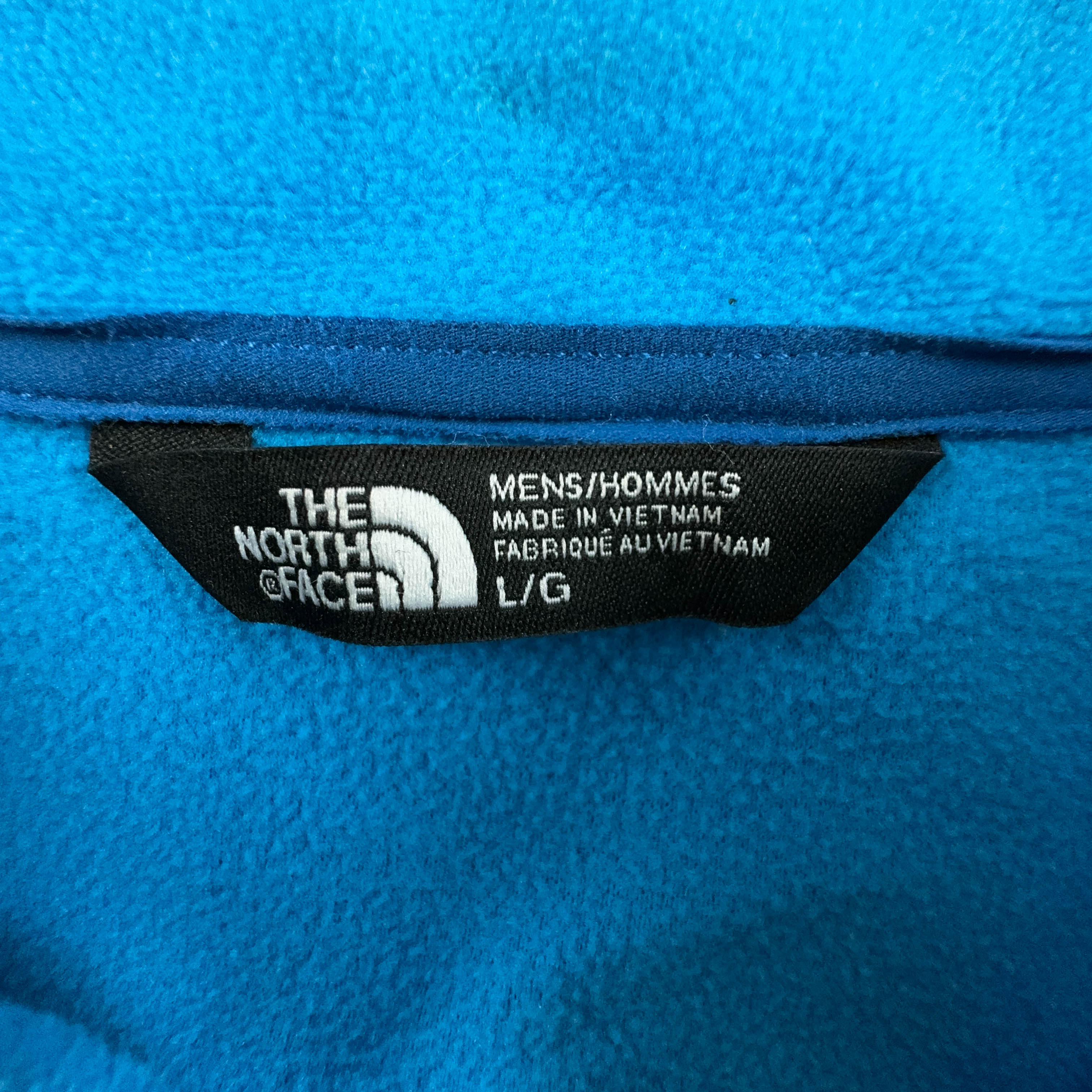 Pile smanicato The North Face blu con zip intera gialla - Taglia L uomo