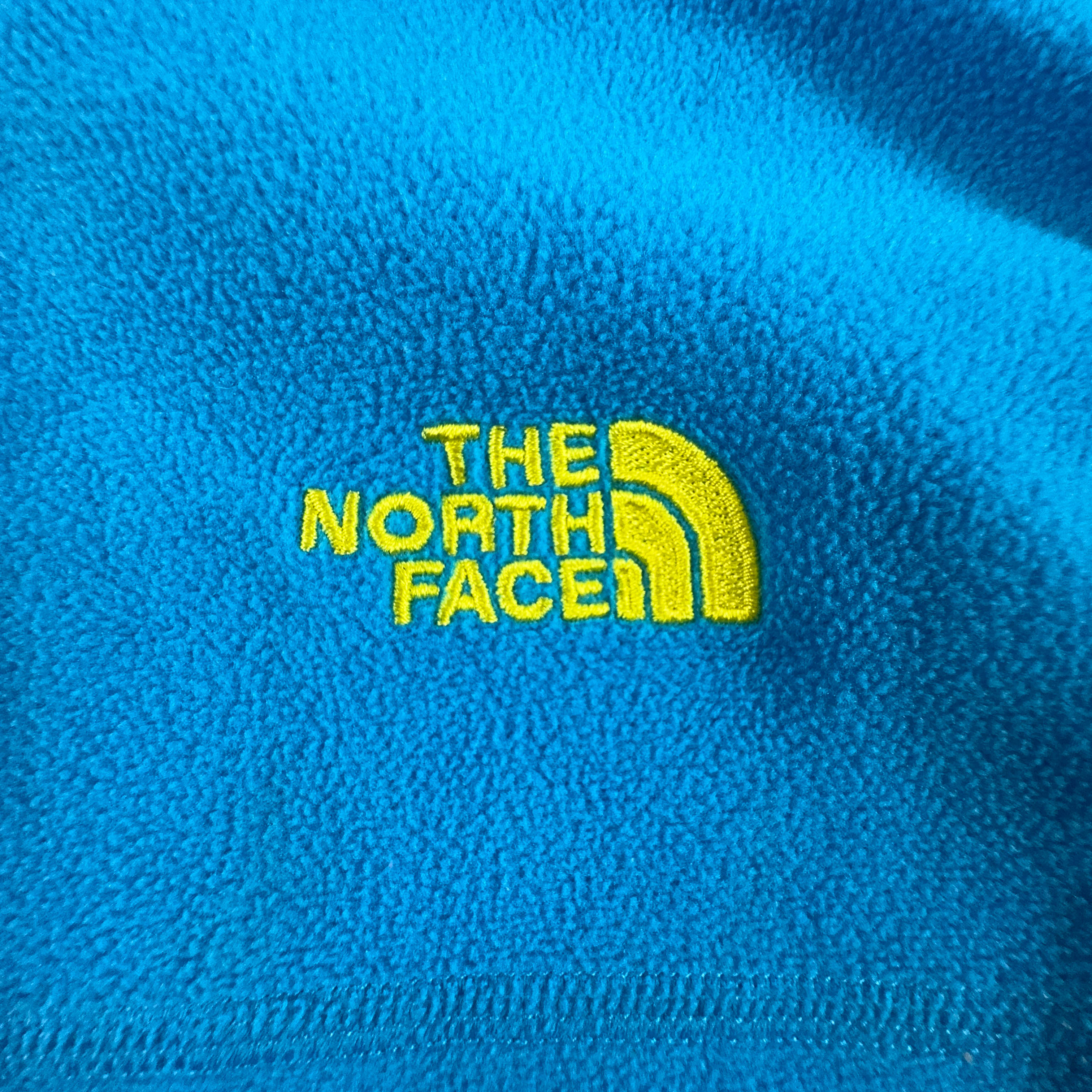 Pile smanicato The North Face blu con zip intera gialla - Taglia L uomo