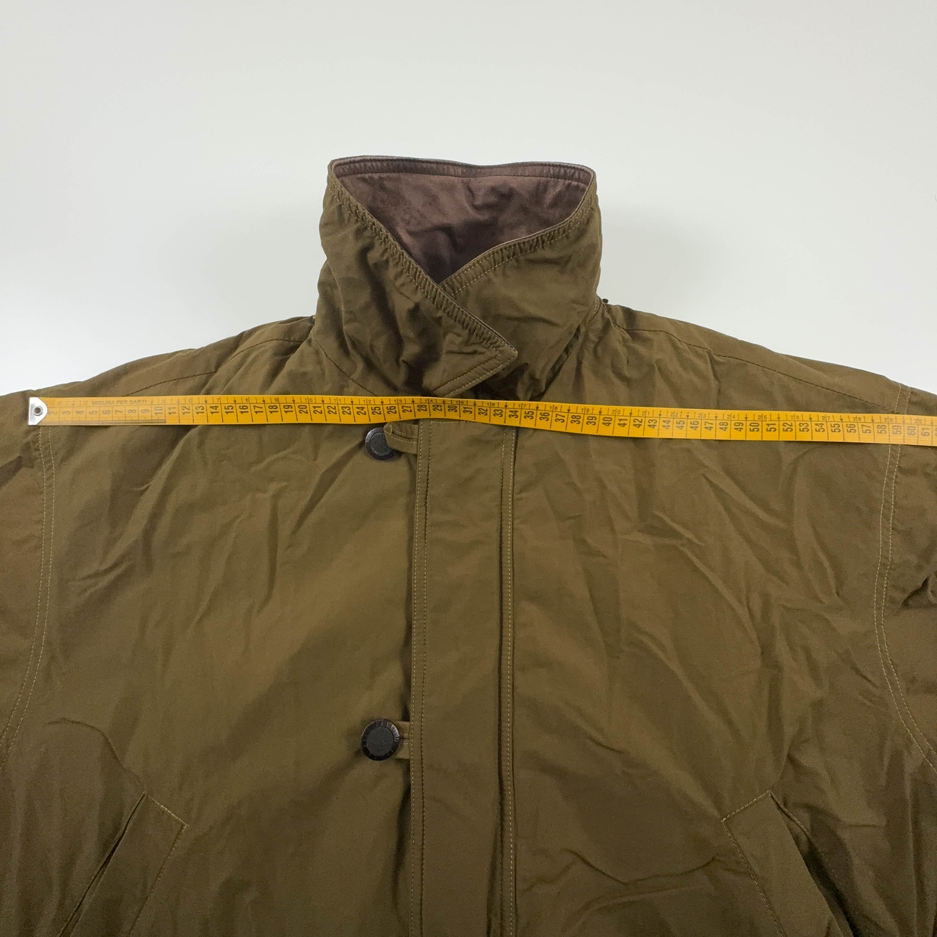 Giacca invernale Timberland Vintage in goretex marrone verde con bottoni anni 90 00 - Taglia L/XL uomo