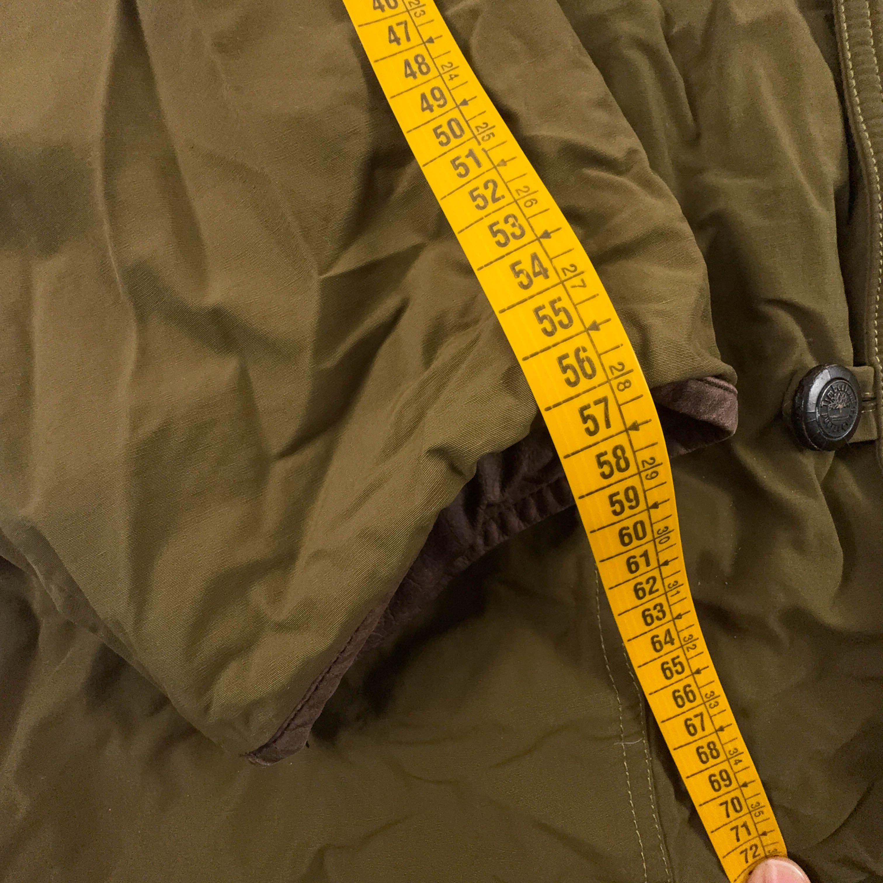 Giacca invernale Timberland Vintage in goretex marrone verde con bottoni anni 90 00 - Taglia L/XL uomo