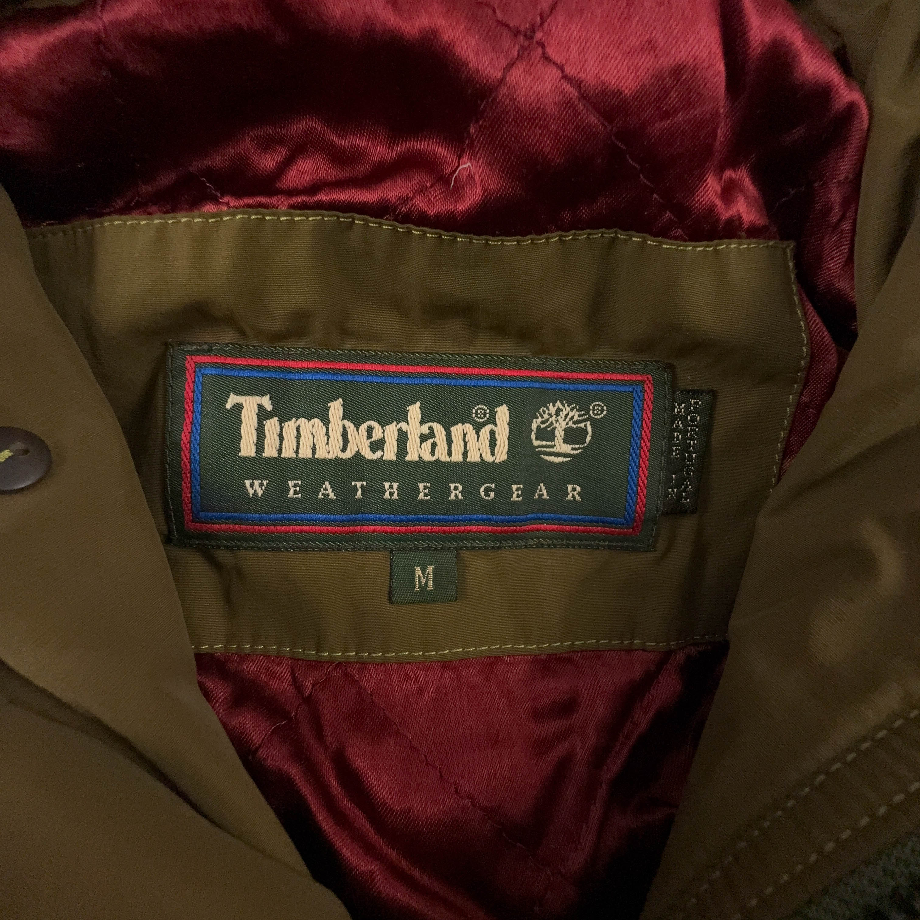 Giacca invernale Timberland Vintage in goretex marrone verde con bottoni anni 90 00 - Taglia L/XL uomo