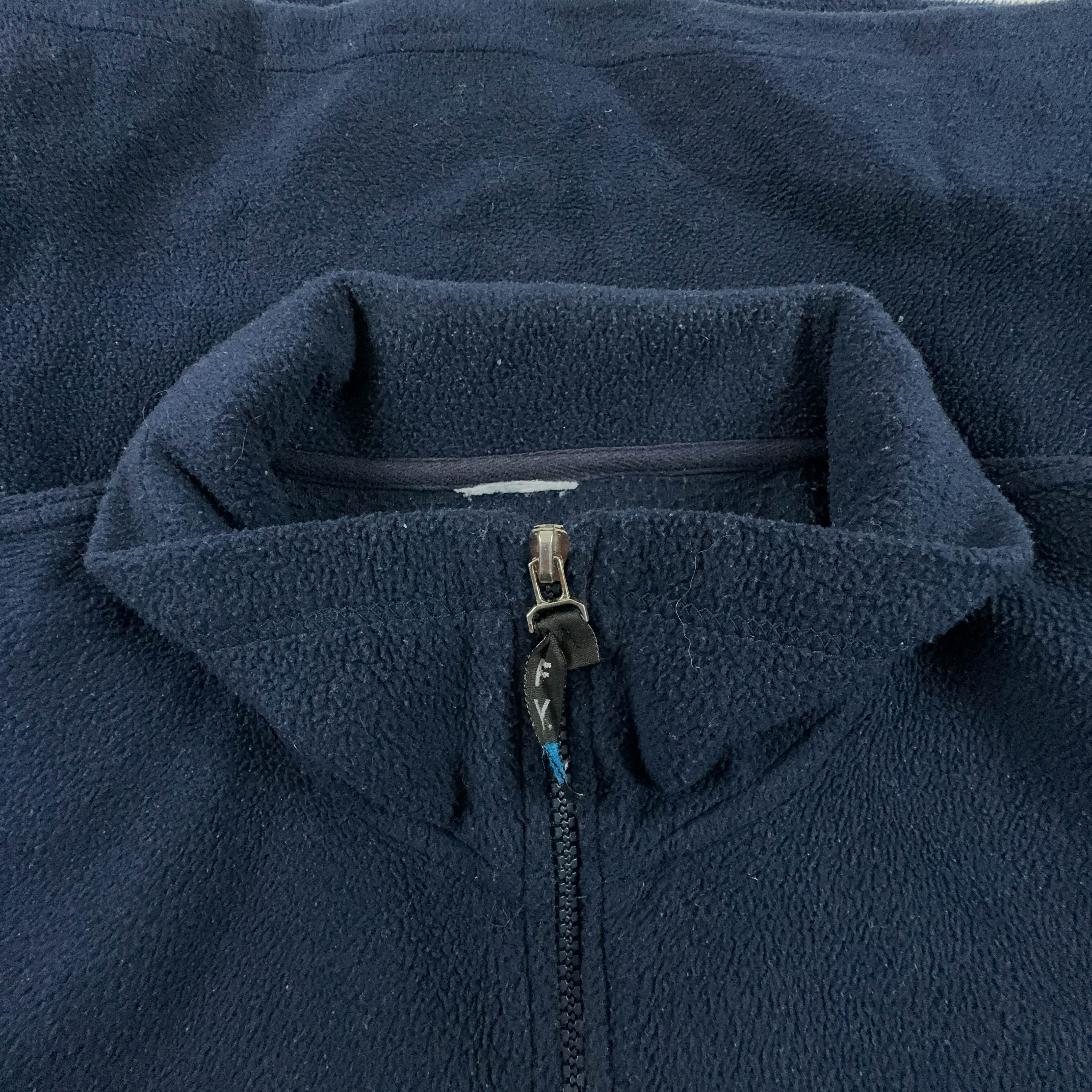 Pile Adidas Vintage blu scuro con zip intera e logo ricamato - Taglia L uomo