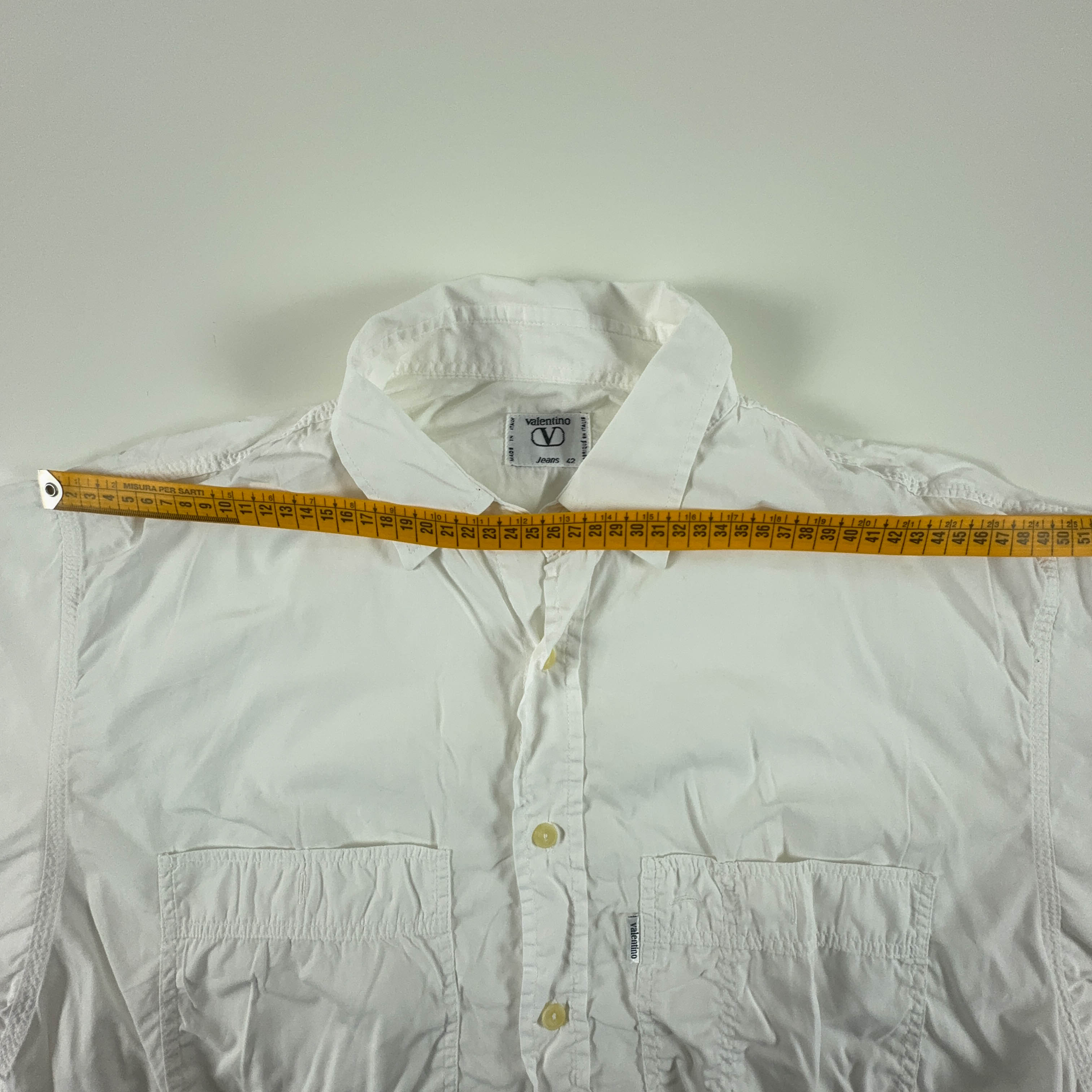 Camicia Valentino Vintage bianca tinta unita - Taglia 42 uomo