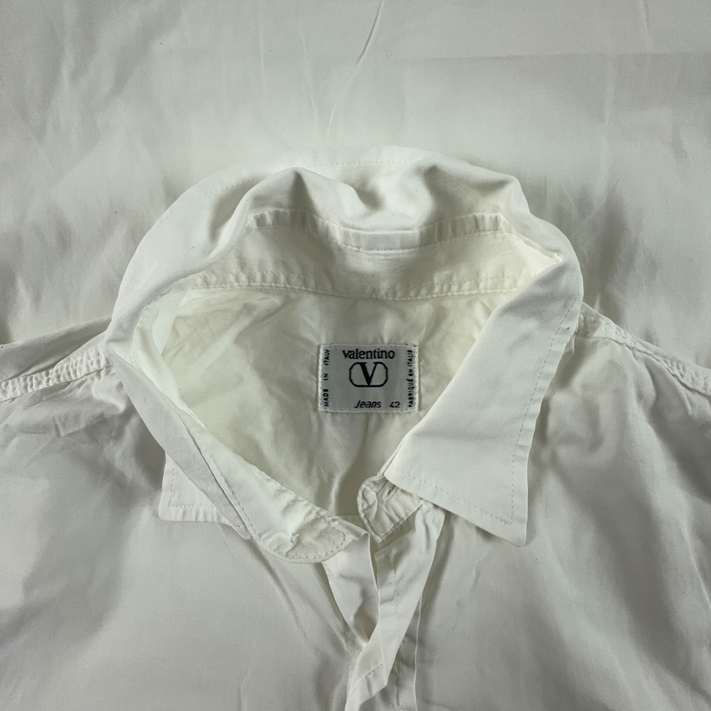 Camicia Valentino Vintage bianca tinta unita - Taglia 42 uomo