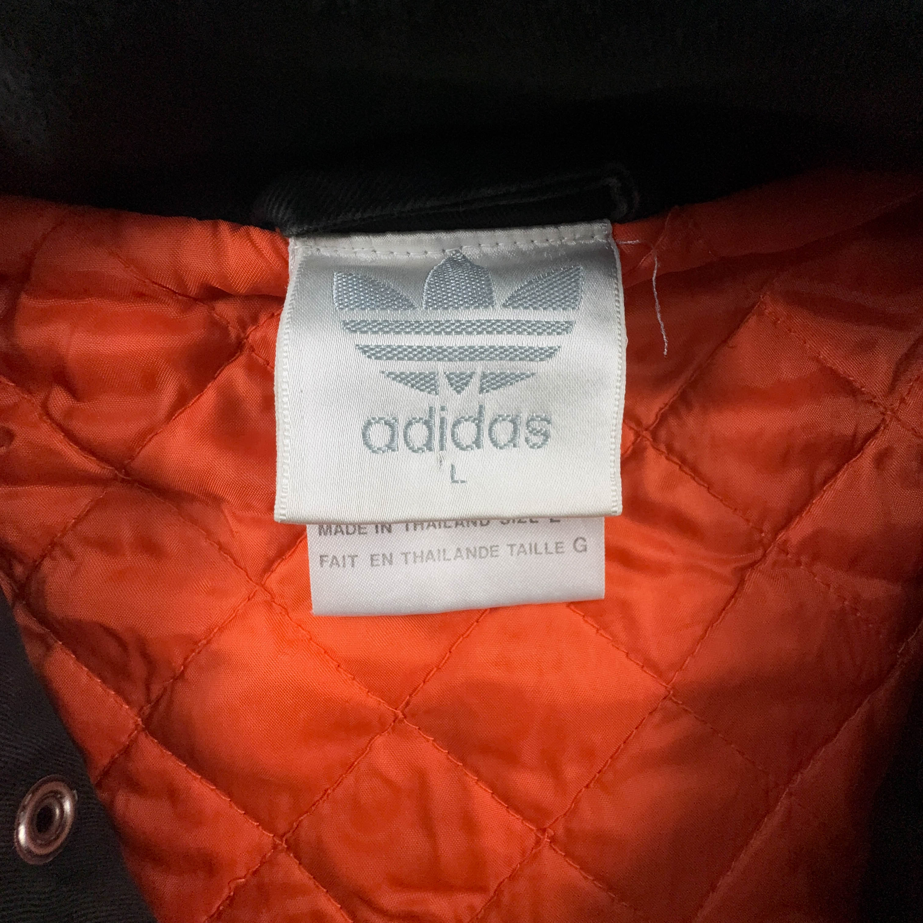 Giacca invernale Adidas Vintage nera foderata con zip e cappuccio anni 90 - Taglia XL/XXL uomo